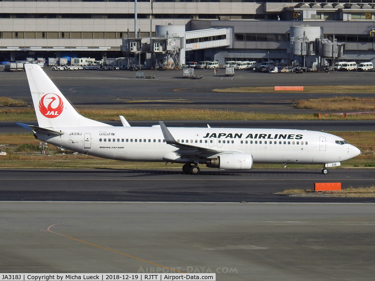 JA318J, 2008 Boeing 737-846 C/N 35347, At Haneda