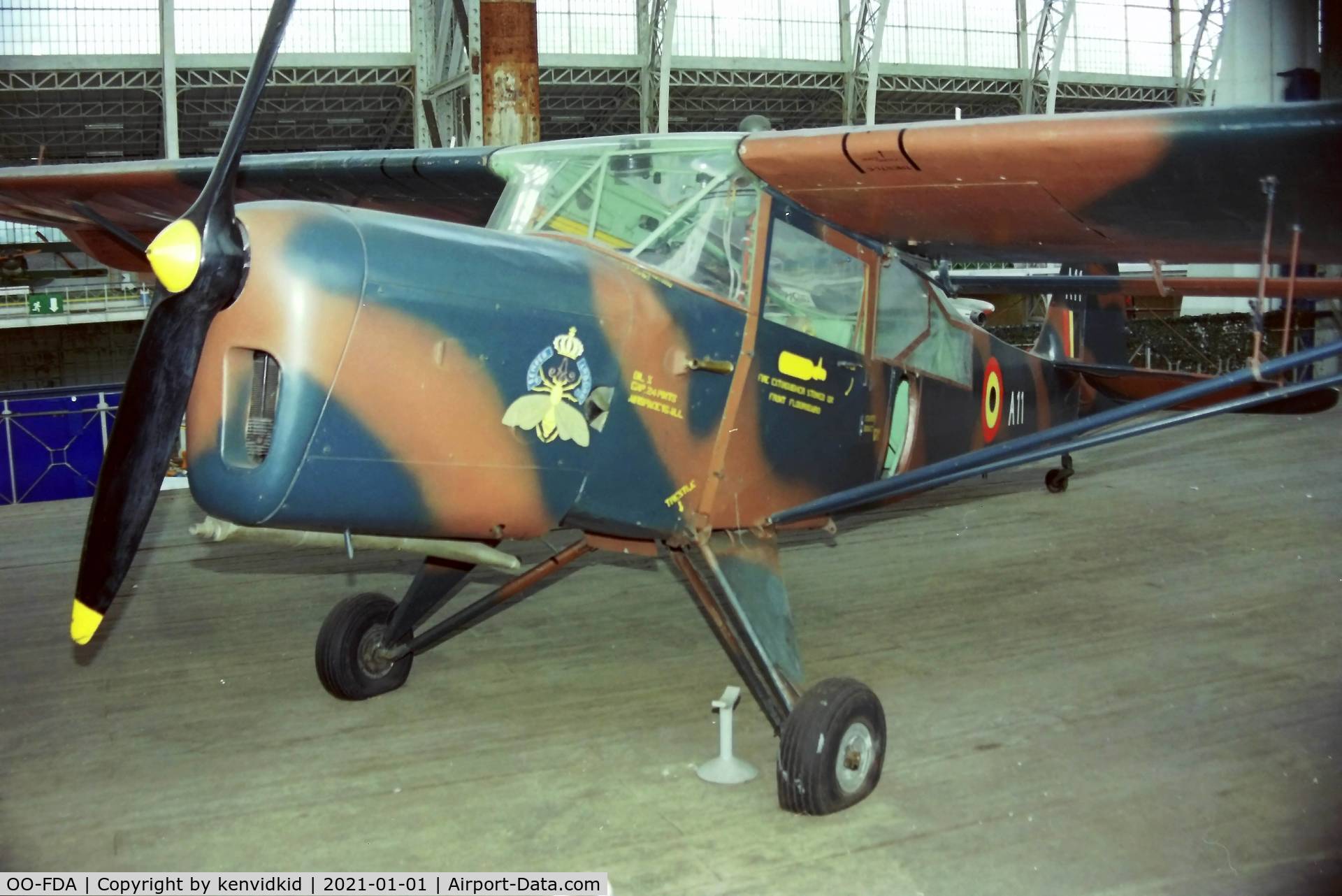 OO-FDA, Auster AOP.6 C/N 2818, At the Brussels Aviation Museum in 2000.