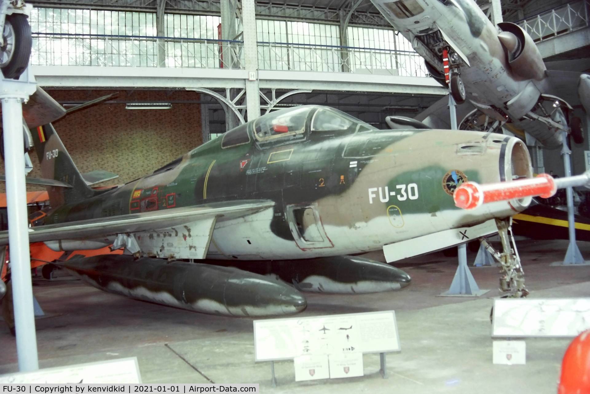 FU-30, 1953 Republic F-84F Thunderstreak C/N Not found (53-6806/FU-30/FU-15, At the Brussels Aviation Museum in 2000.