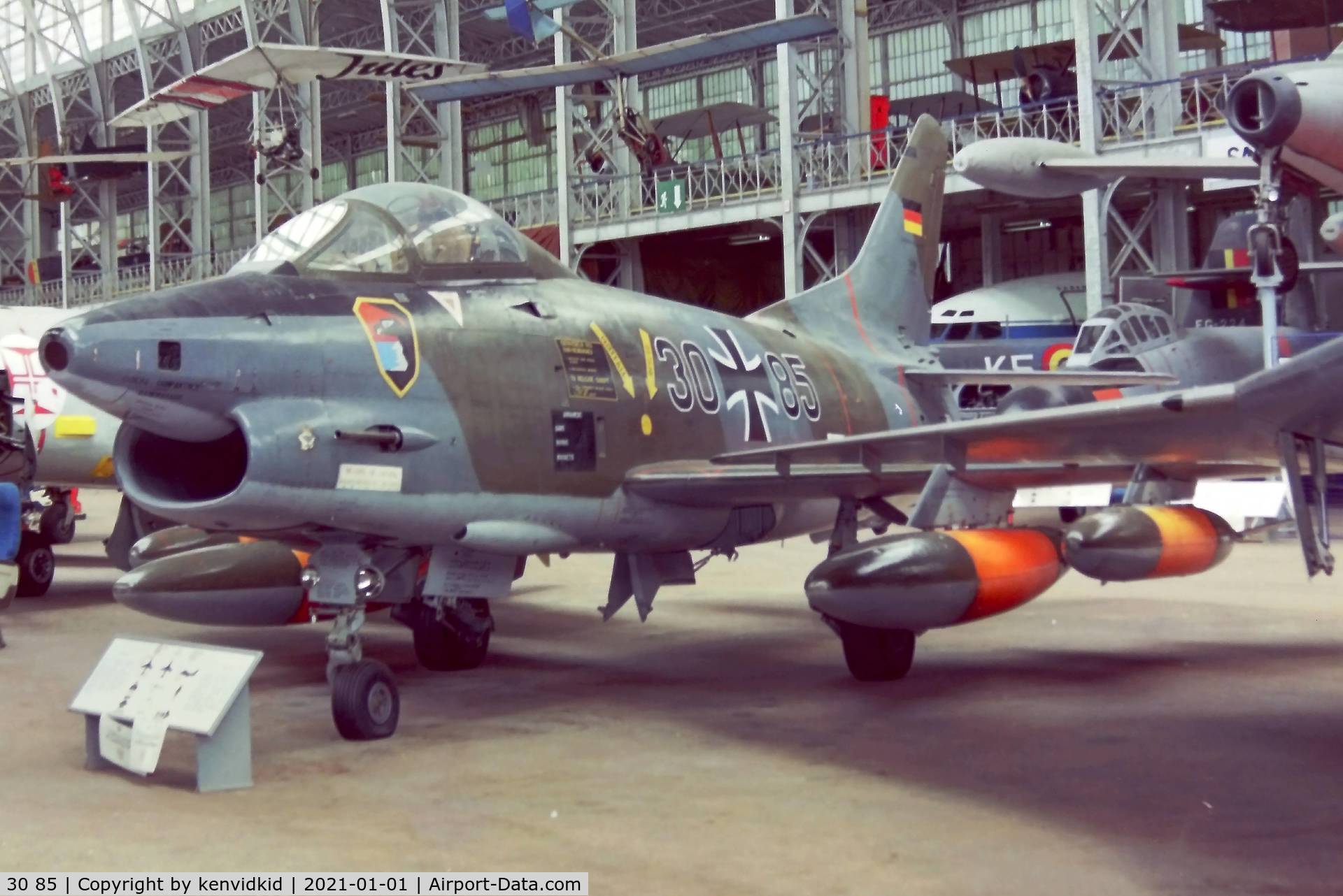 30 85, Fiat G-91R/3 C/N D348, At the Brussels Aviation Museum in 2000.