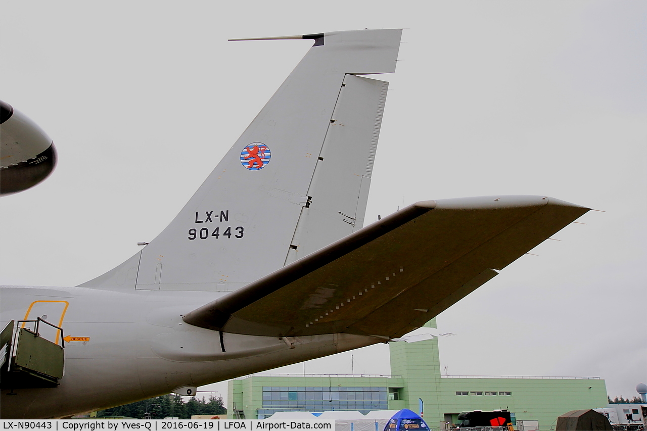 LX-N90443, 1981 Boeing E-3A Sentry C/N 22838, Boeing E-3A Sentry, Tail close up view, Avord Air Base 702 (LFOA) Open day 2016