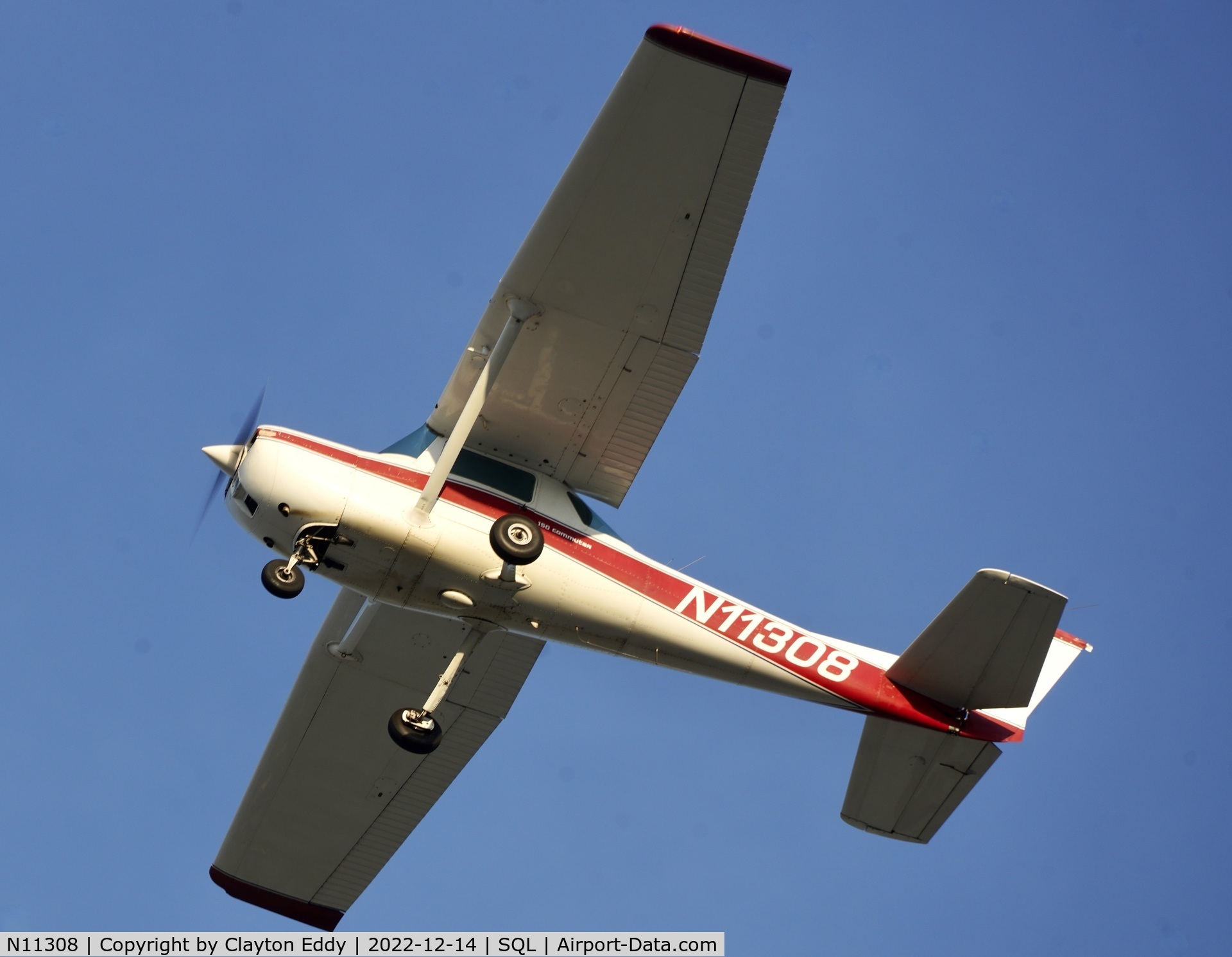 N11308, 1973 Cessna 150L C/N 15075317, San Carlos Airport in California 2022.