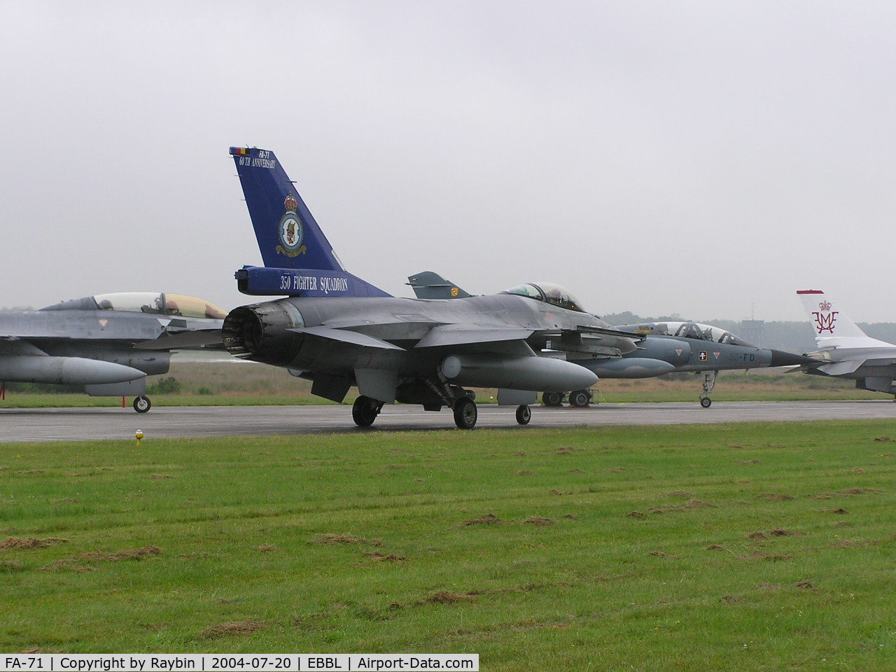 FA-71, SABCA F-16AM Fighting Falcon C/N 6H-71, stored
special tail 60 years 350th sqn