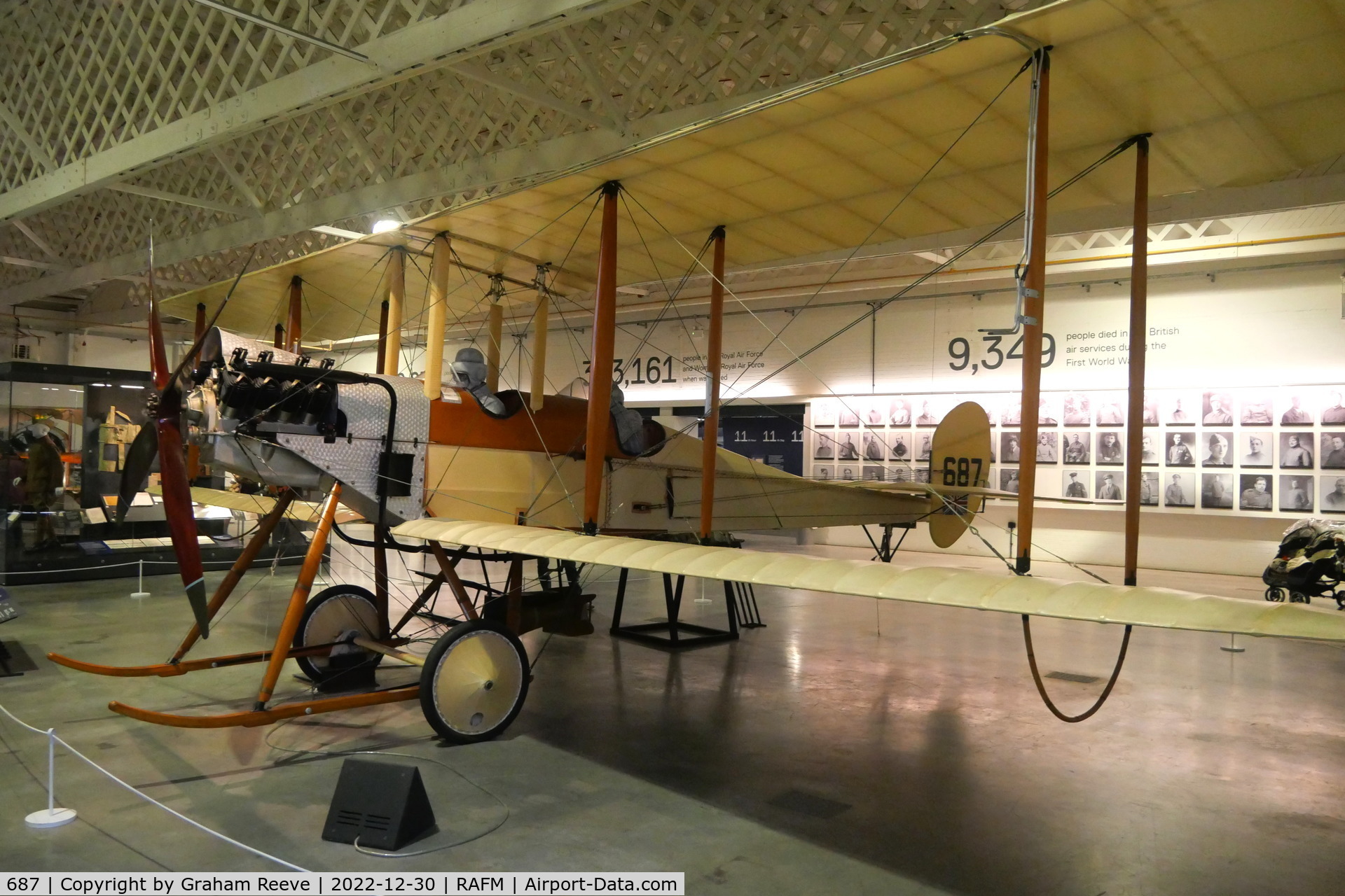687, Royal Aircraft Factory Be-2b Replica C/N BAPC-181, On display at the RAF Museum, Hendon.
