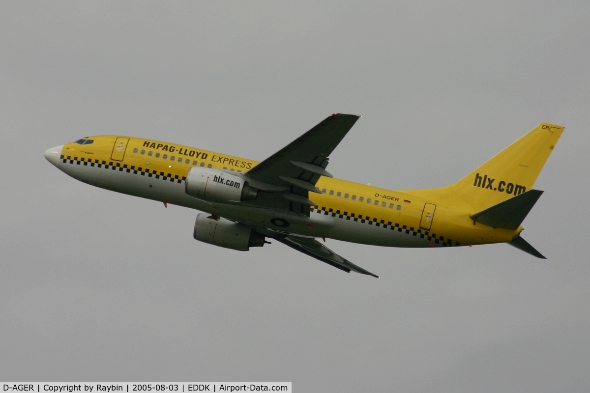 D-AGER, 1998 Boeing 737-75B C/N 28107, HLX ceased ops in 2006
D-AGER scrapped 10/2019