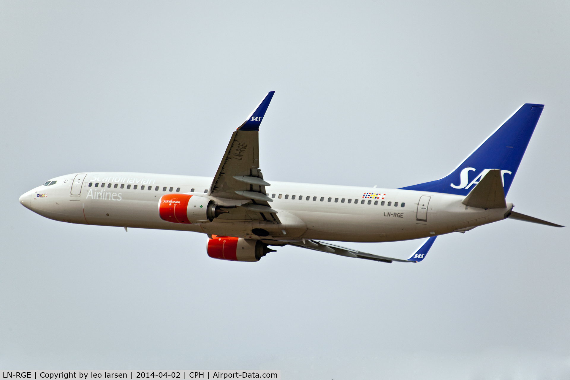 LN-RGE, 2013 Boeing 737-883 C/N 38037, Copenhagen 2.4.2014