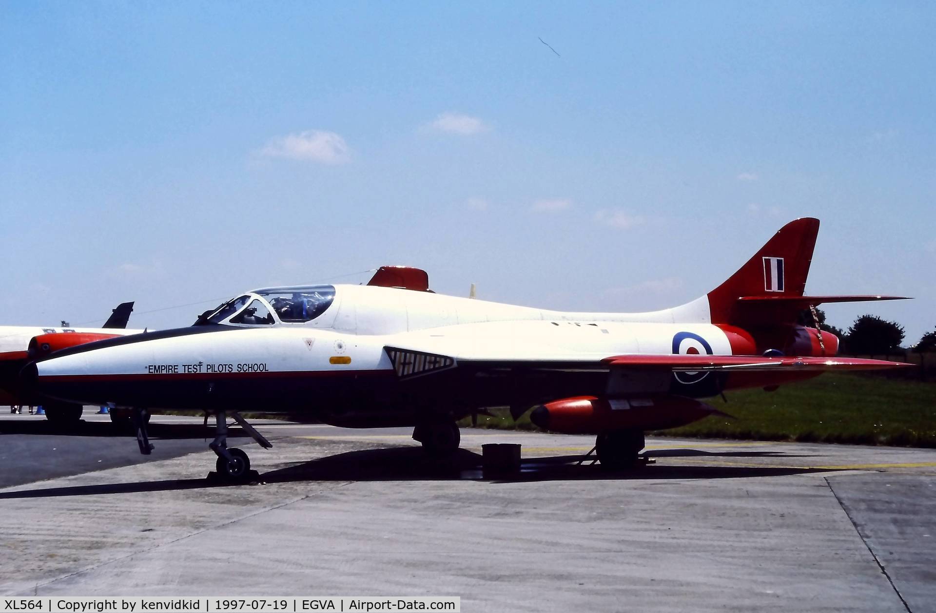 XL564, 1957 Hawker Hunter T.7 C/N 41H-693715, At the 1997 Royal International Air Tattoo.