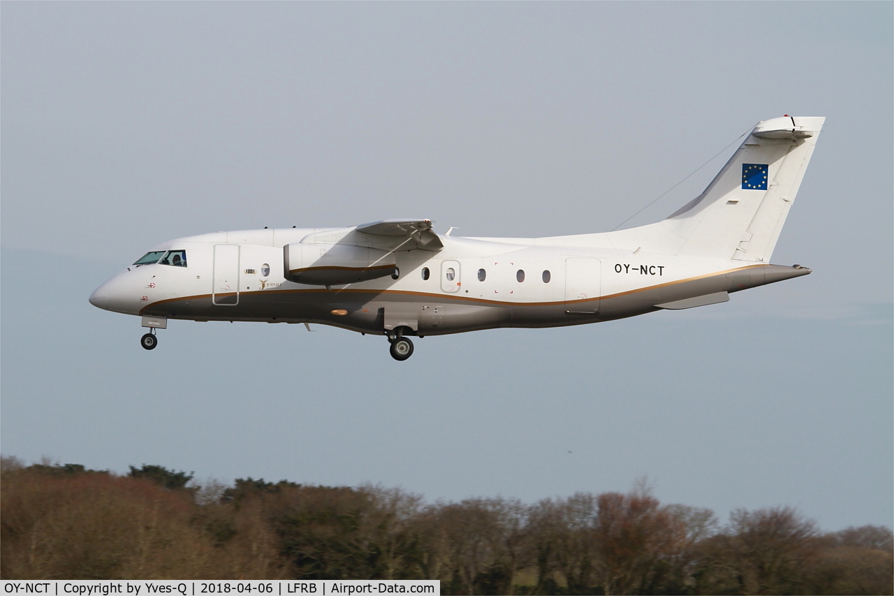 OY-NCT, 2001 Dornier 328-310 C/N 3213, Dornier 328-310, On final rwy 25L Brest-Bretagne airport (LFRB-BES)