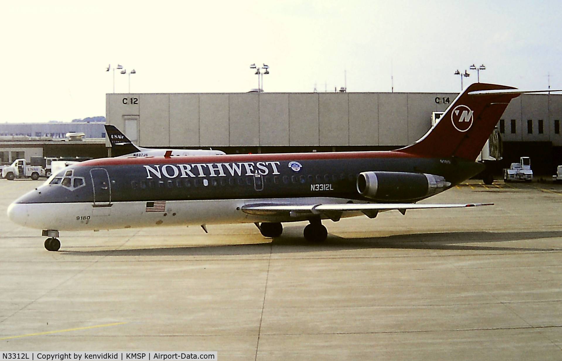 N3312L, 1966 Douglas DC-9-14 C/N 45707, At Minneapolis St Paul (MSP) 1993.