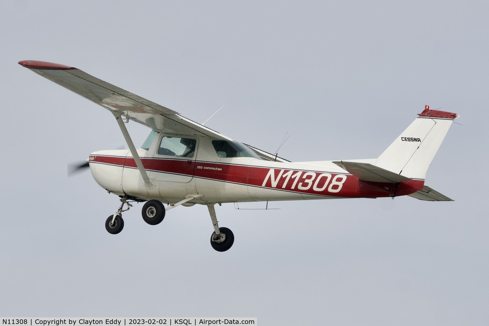 N11308, 1973 Cessna 150L C/N 15075317, San Carlos Airport in California 2023.