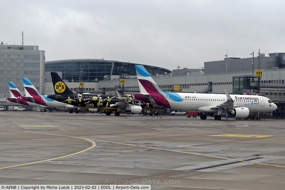 D-AENB, 2022 Airbus A320-251N C/N 10798, Eurowings line-up at Düsseldorf