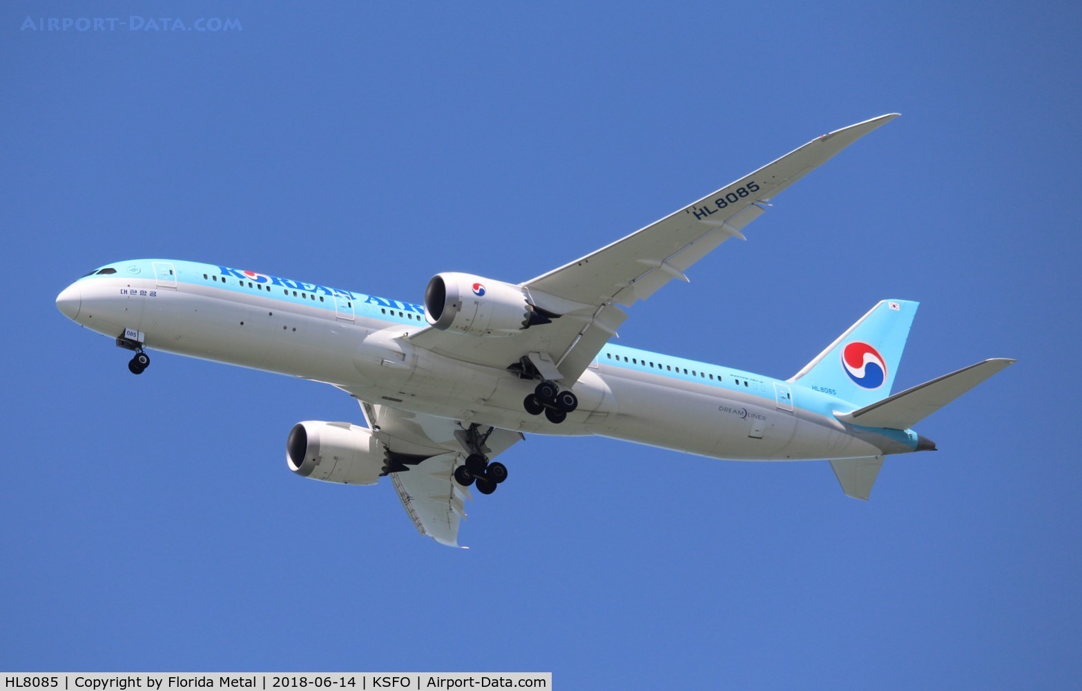 HL8085, 2017 Boeing 787-9 Dreamliner C/N 34814, Korean 789 zx