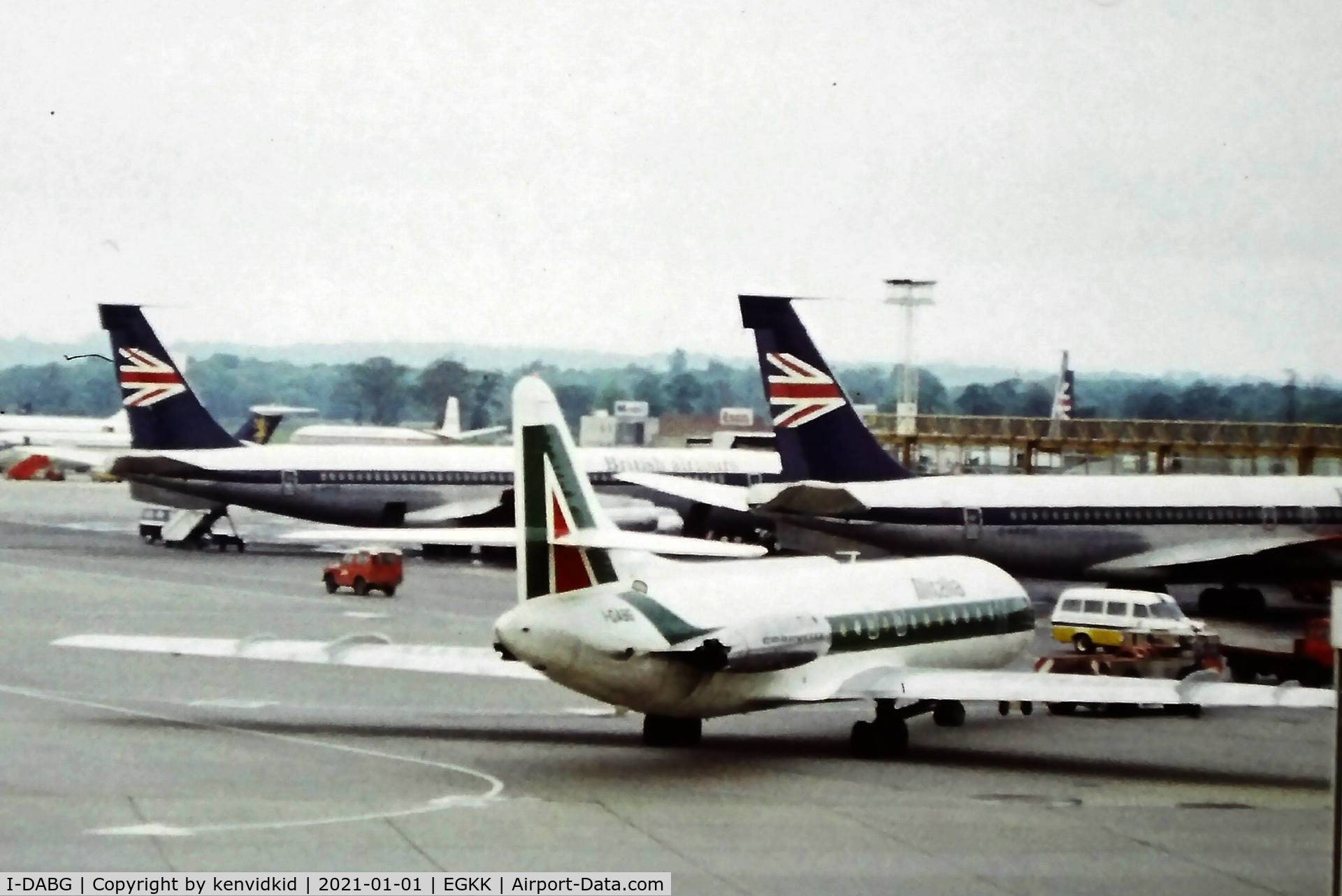I-DABG, 1966 Sud Aviation SE-210 Caravelle VI-N C/N 205, At London Gatwick, early 1980's