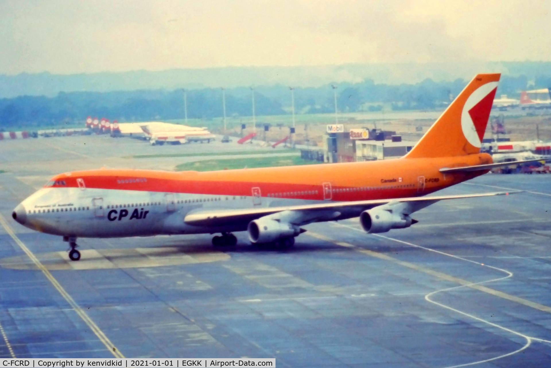 C-FCRD, 1974 Boeing 747-217B C/N 20927, At London Gatwick, early 1980's.