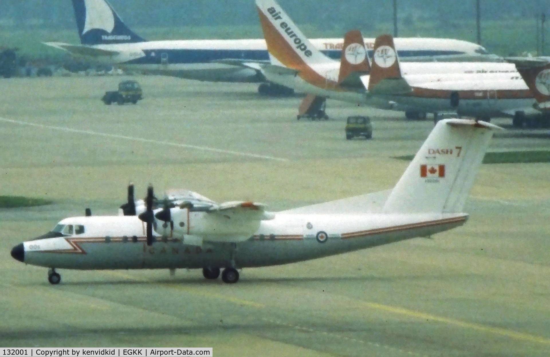 132001, 1979 De Havilland Canada CC-132 Dash 7 (DHC-7) C/N 8, At London Gatwick, early 1980's.