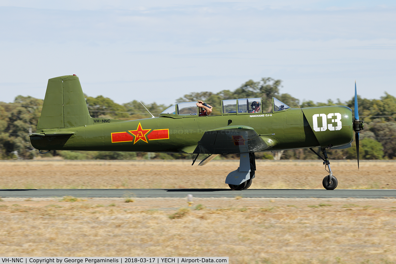 VH-NNC, 1970 Nanchang CJ-6 C/N 2751248, Antique Aeroplane Assn of Australia National Fly-in.
