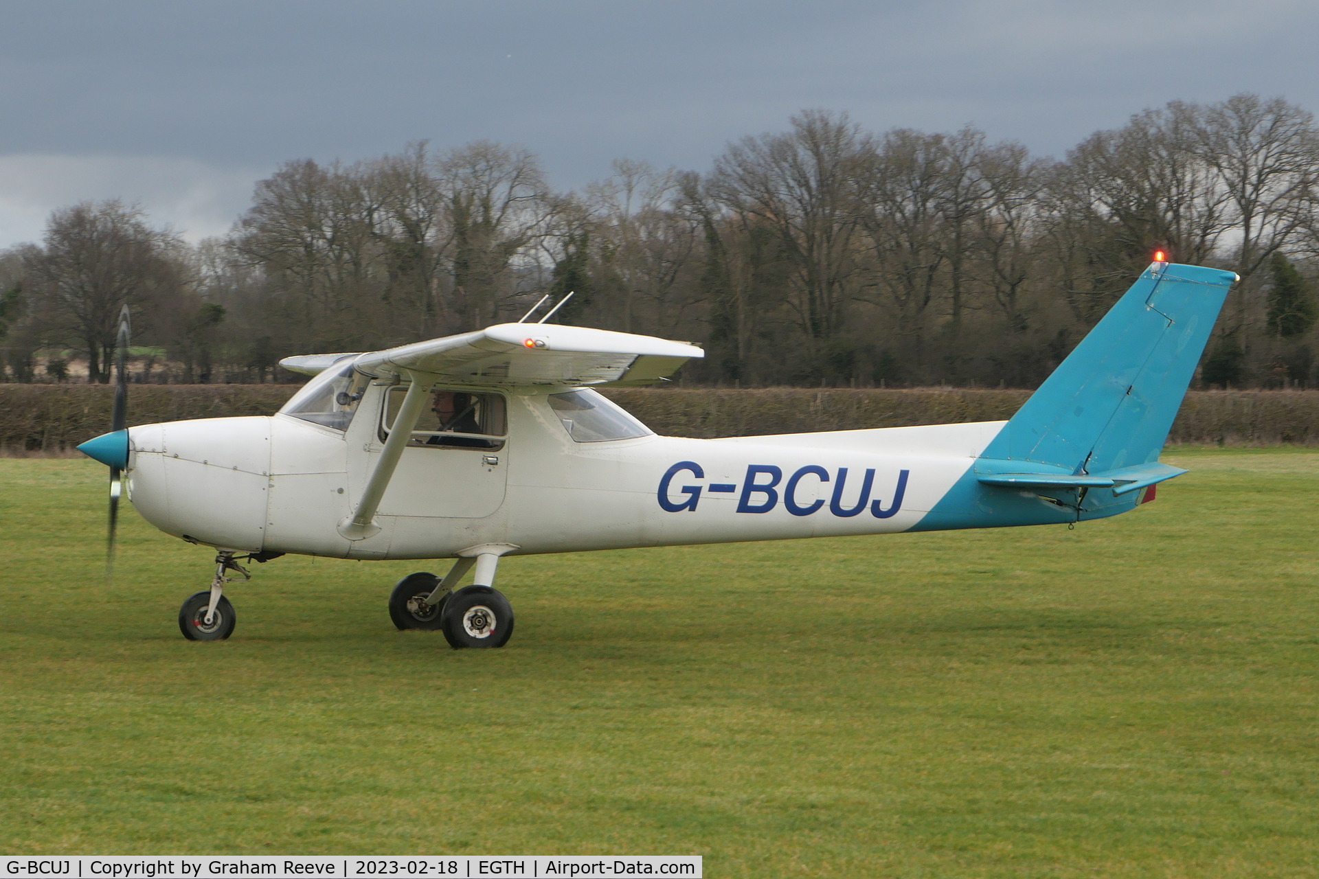 G-BCUJ, 1975 Reims F150M C/N 1176, Just landed at Old Warden.