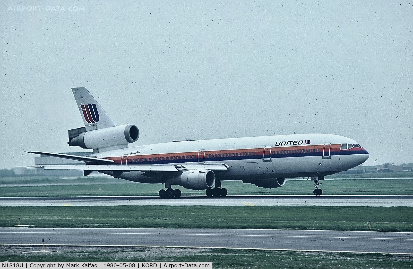 N1818U, 1973 McDonnell Douglas MD-10-10F C/N 46617, United Airlines DC-10, N1818U at ORD.
