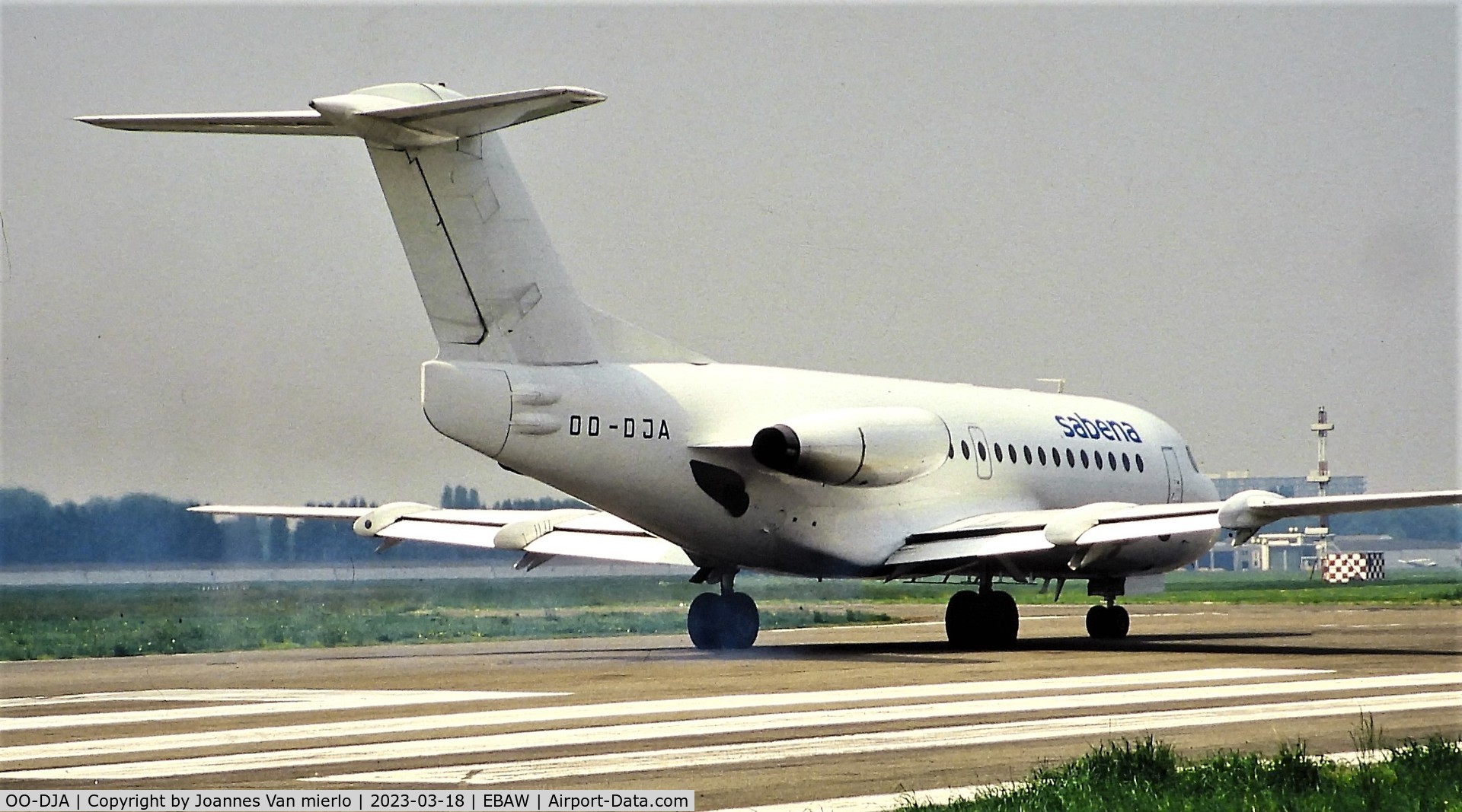 OO-DJA, 1980 Fokker F.28-3000 Fellowship C/N 11163, Slide scan