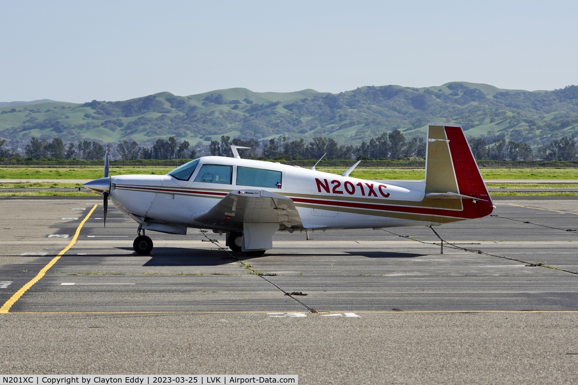 N201XC, 1977 Mooney M20J 201 C/N 24-0346, Livermore Airport in California 2023.