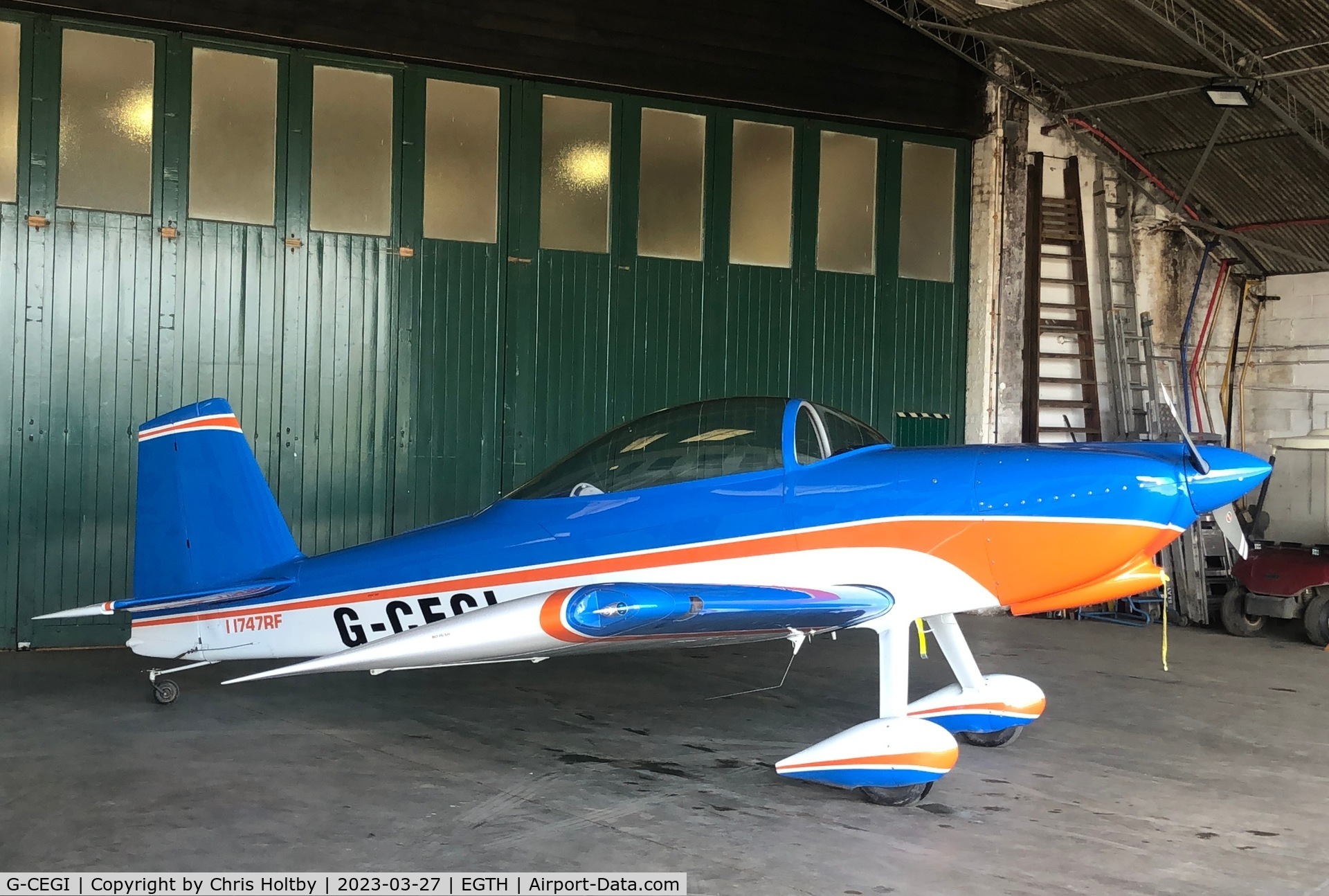 G-CEGI, 2003 Van's RV-8 C/N 81480, In at Old Warden engineering for a service
