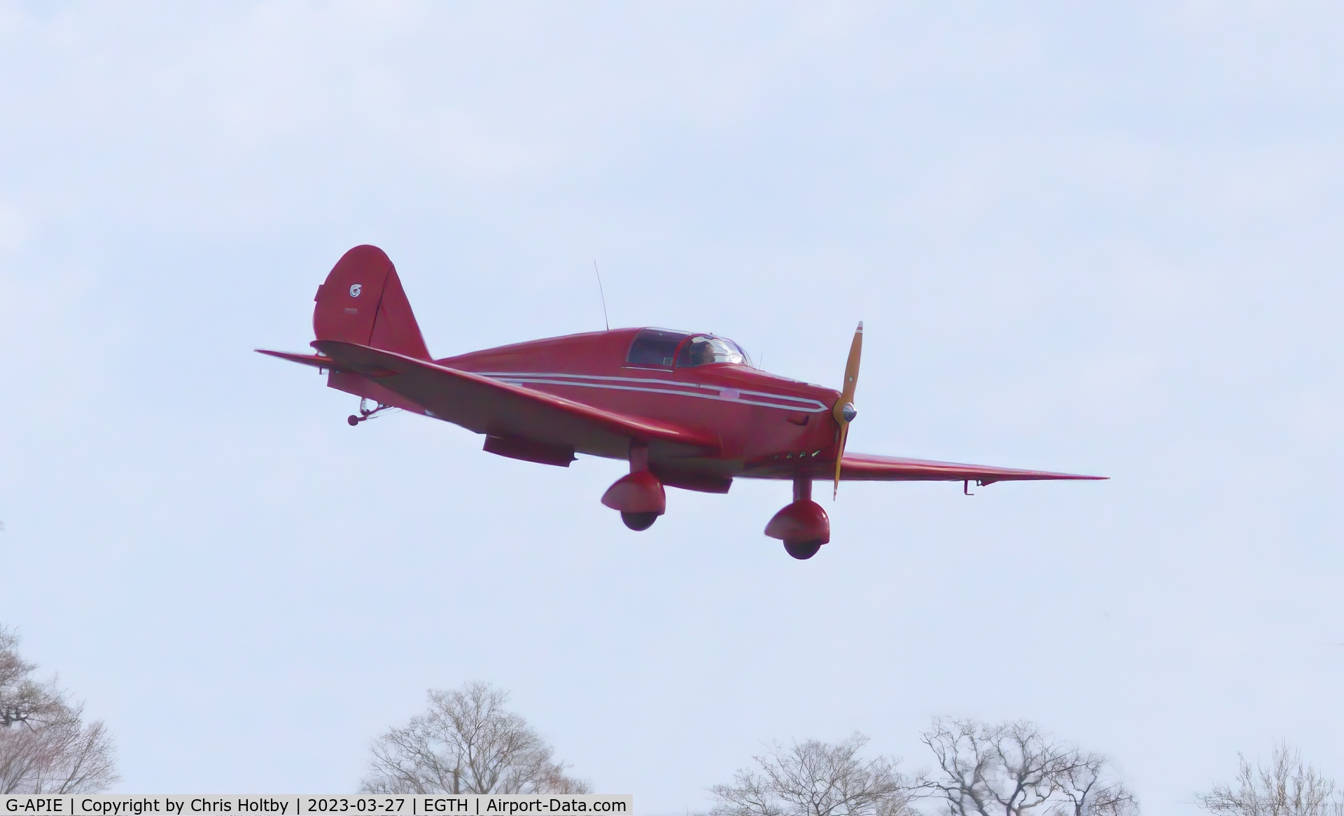 G-APIE, 1958 Tipsy Belfair C/N 535, Landing at Old Warden Airfield, Beds.