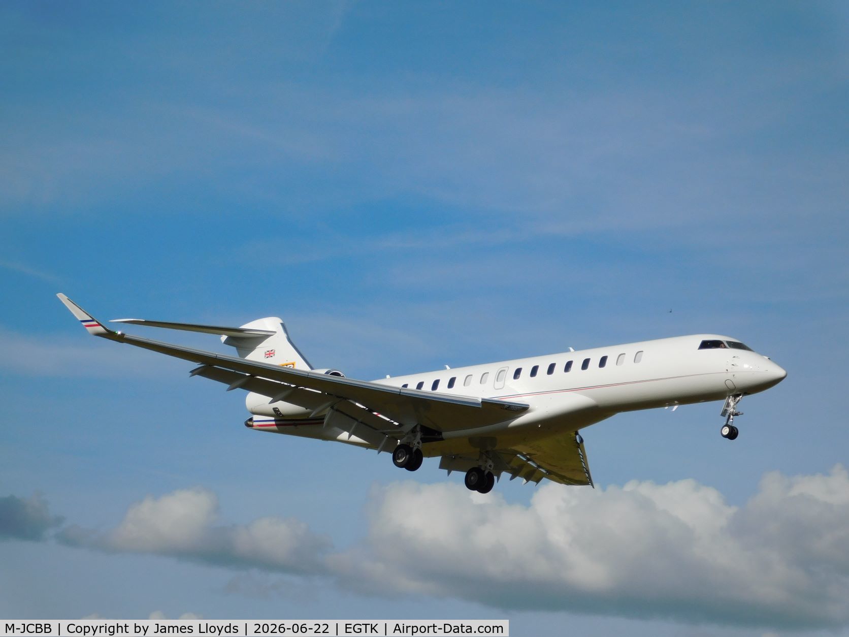 M-JCBB, 2022 Bombardier Global Express 7500 C/N 6049, At Oxford Airport.