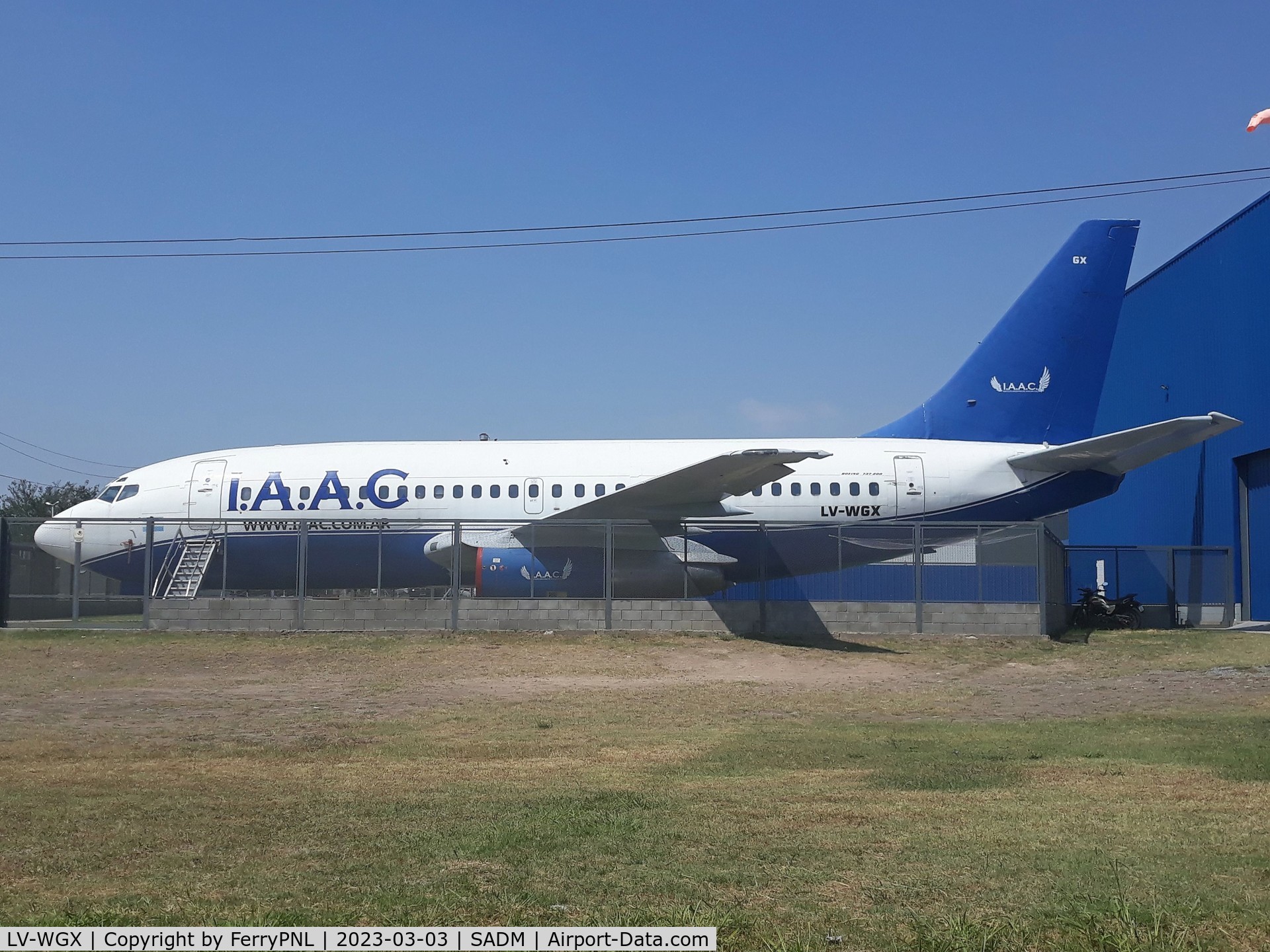 LV-WGX, 1977 Boeing 737-2P6 C/N 21358, IAAC uses this former AR B732 at its institute at Moron Airport