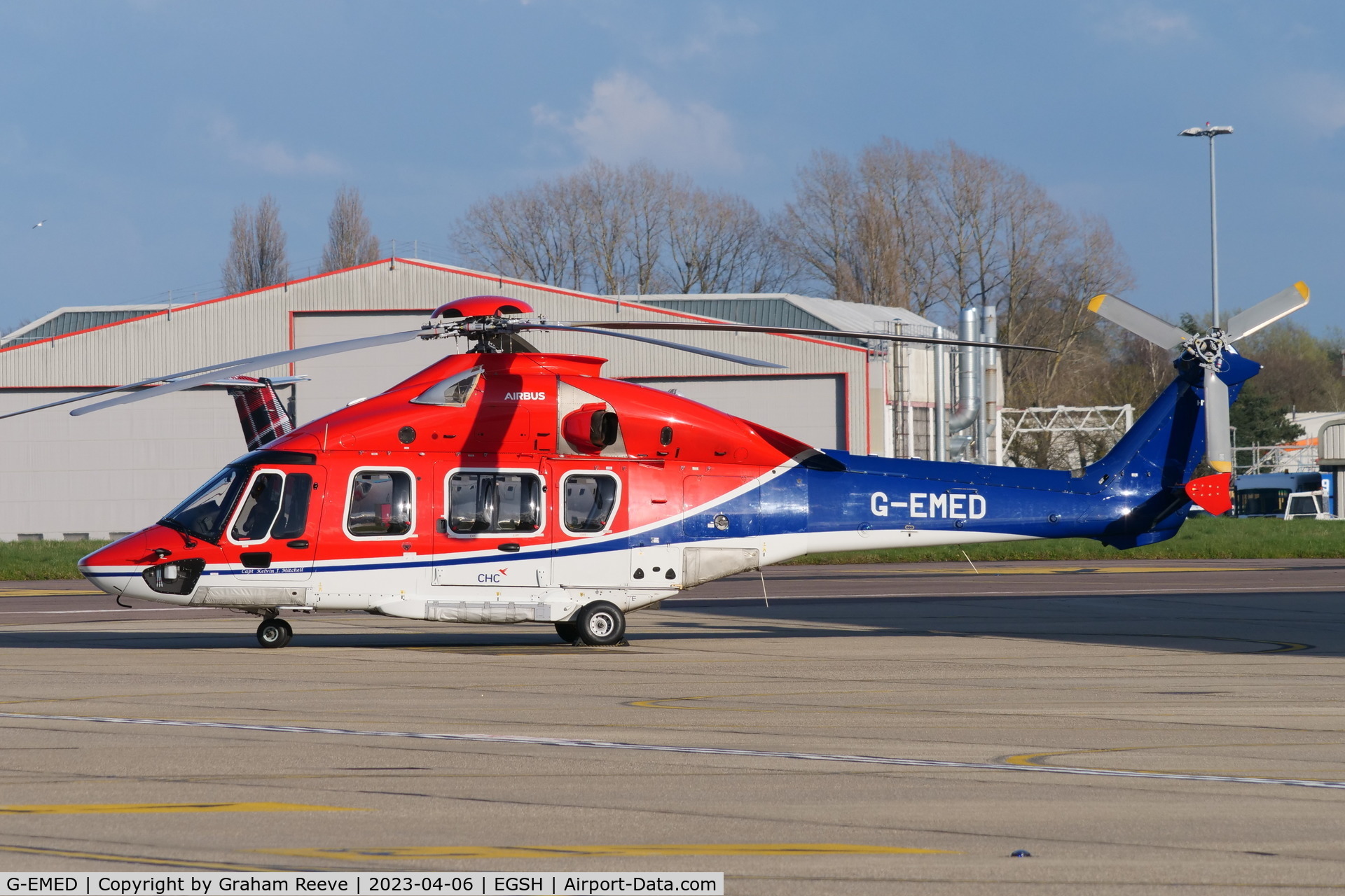 G-EMED, 2019 Airbus Helicopters EC-175B C/N 5039, Parked at Norwich.