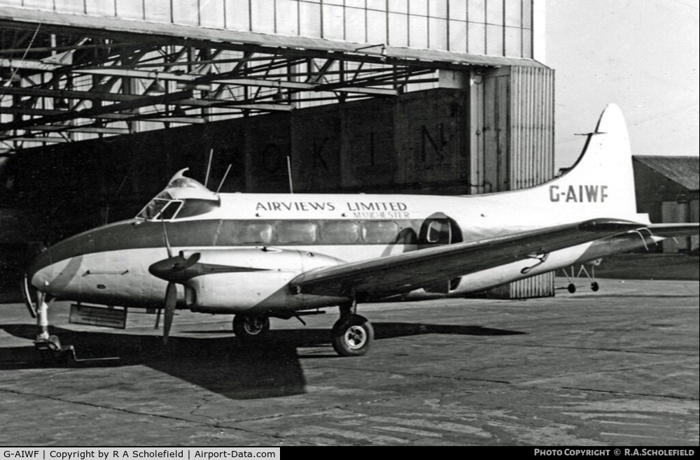 G-AIWF, De Havilland DH-104 Dove 1B C/N 04023, Outside Hangar 2, Manchester Ringway Airport