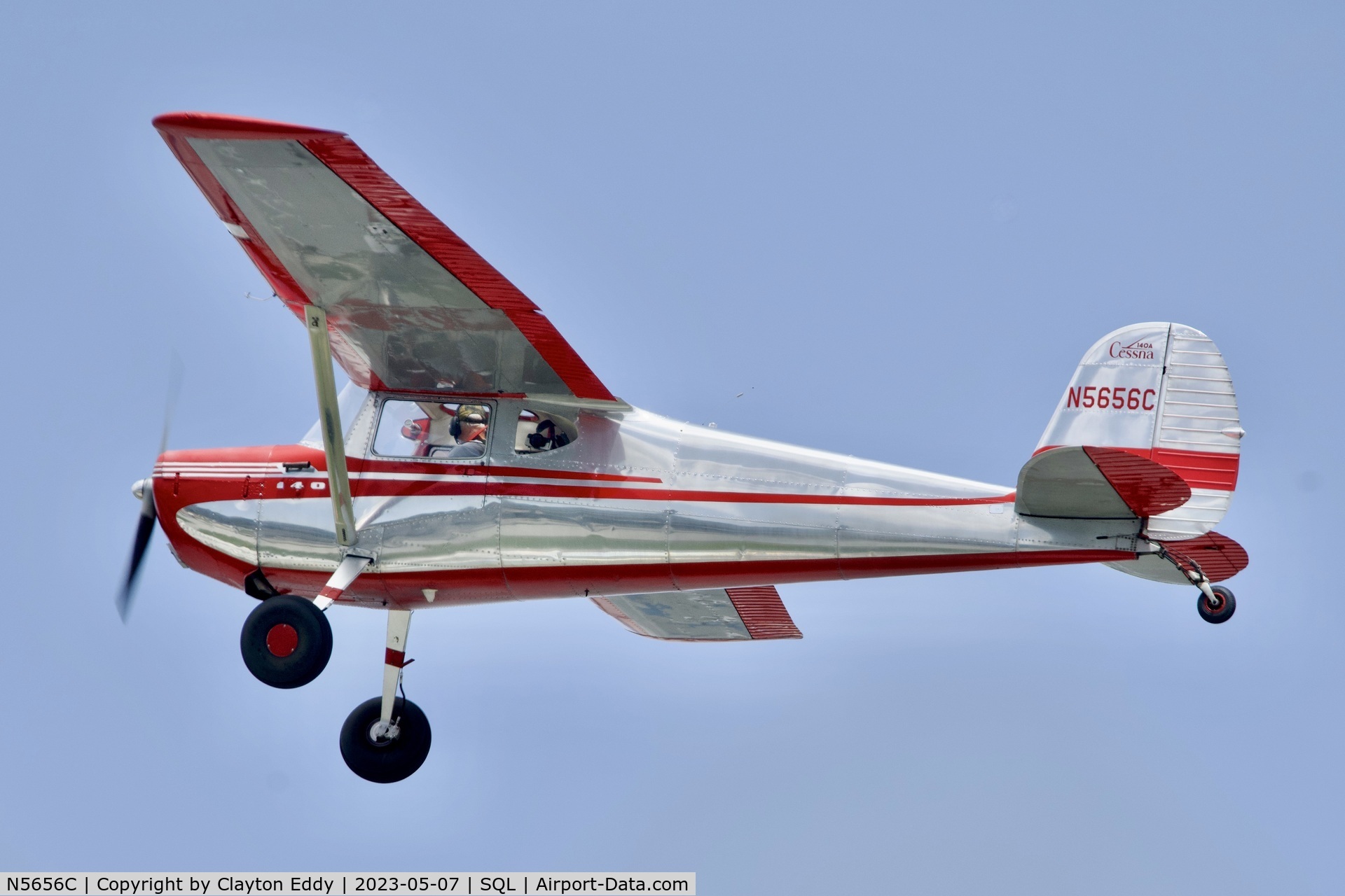 N5656C, 1950 Cessna 140A C/N 15612, San Carlos Airport in California 2023.