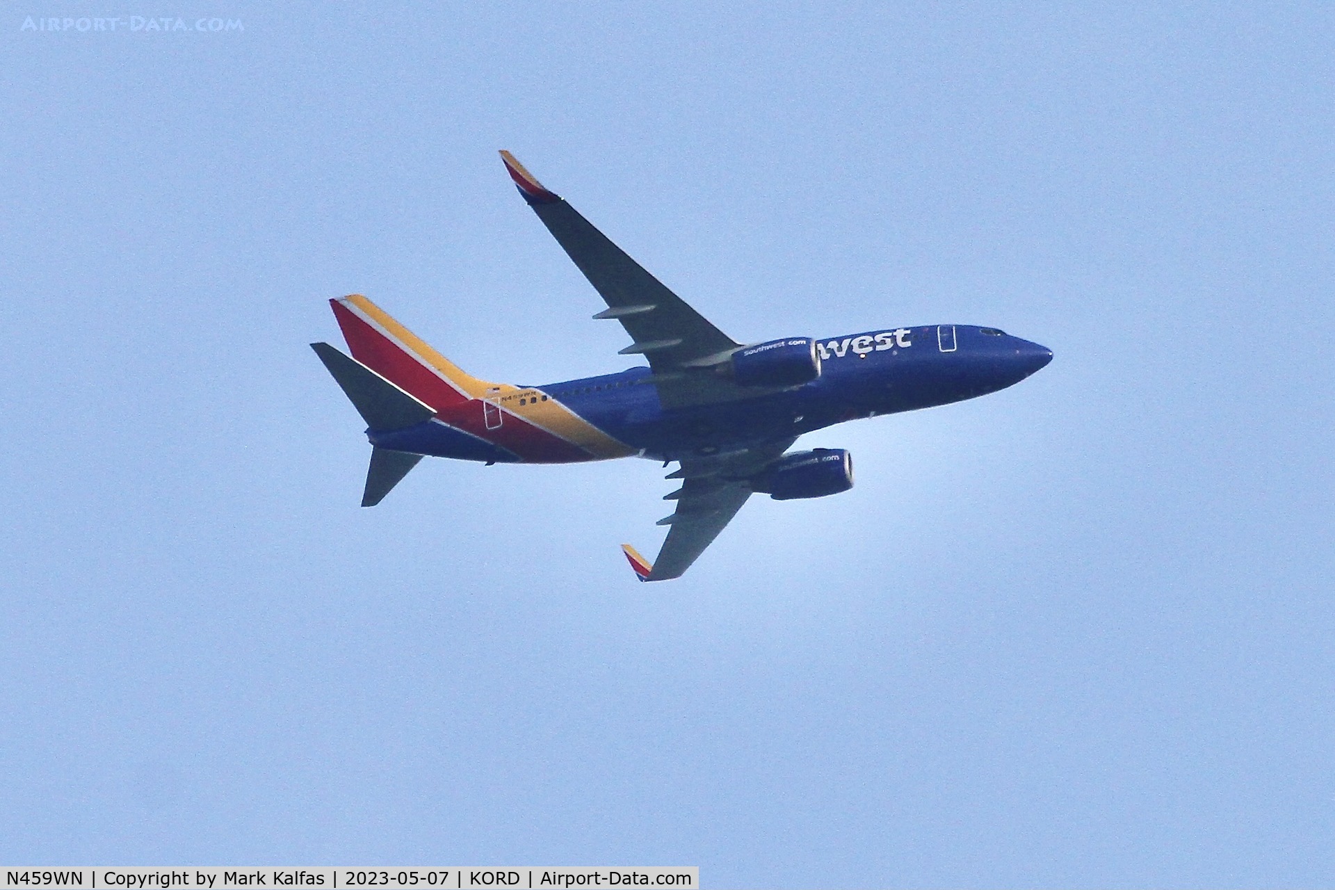 N459WN, 2004 Boeing 737-7H4 C/N 32497, SouthWest B737, N459WN operating as SWA1168 from BNA to ORD, on approach O'Hare