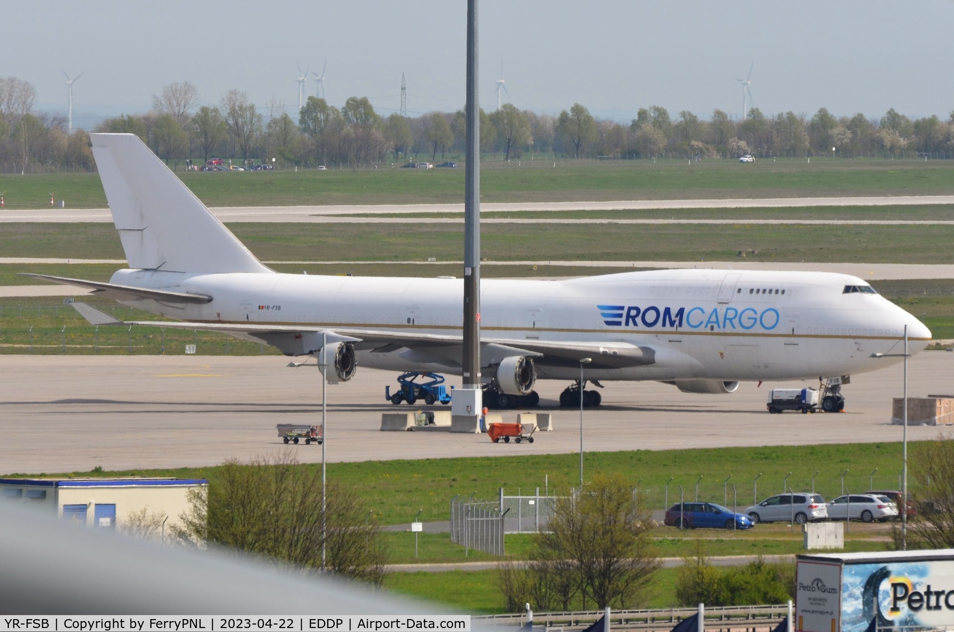 YR-FSB, 1992 Boeing 747-45E(BDSF) C/N 27063, ROM Cargo Airlines B744F stored in LEJ since Sept 2022.