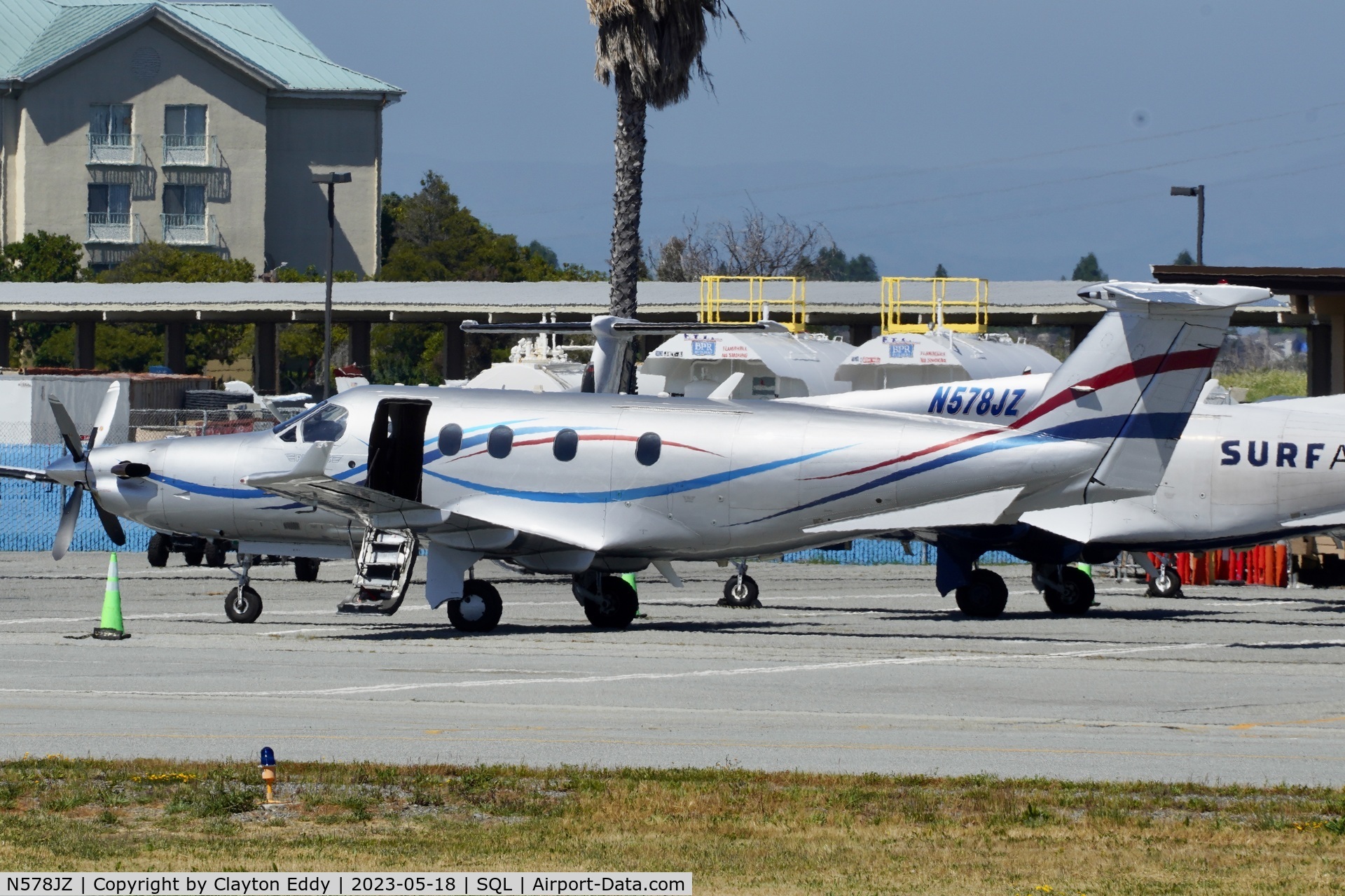N578JZ, 2004 Pilatus PC-12/45 C/N 578, San Carlos Airport in California 2023.