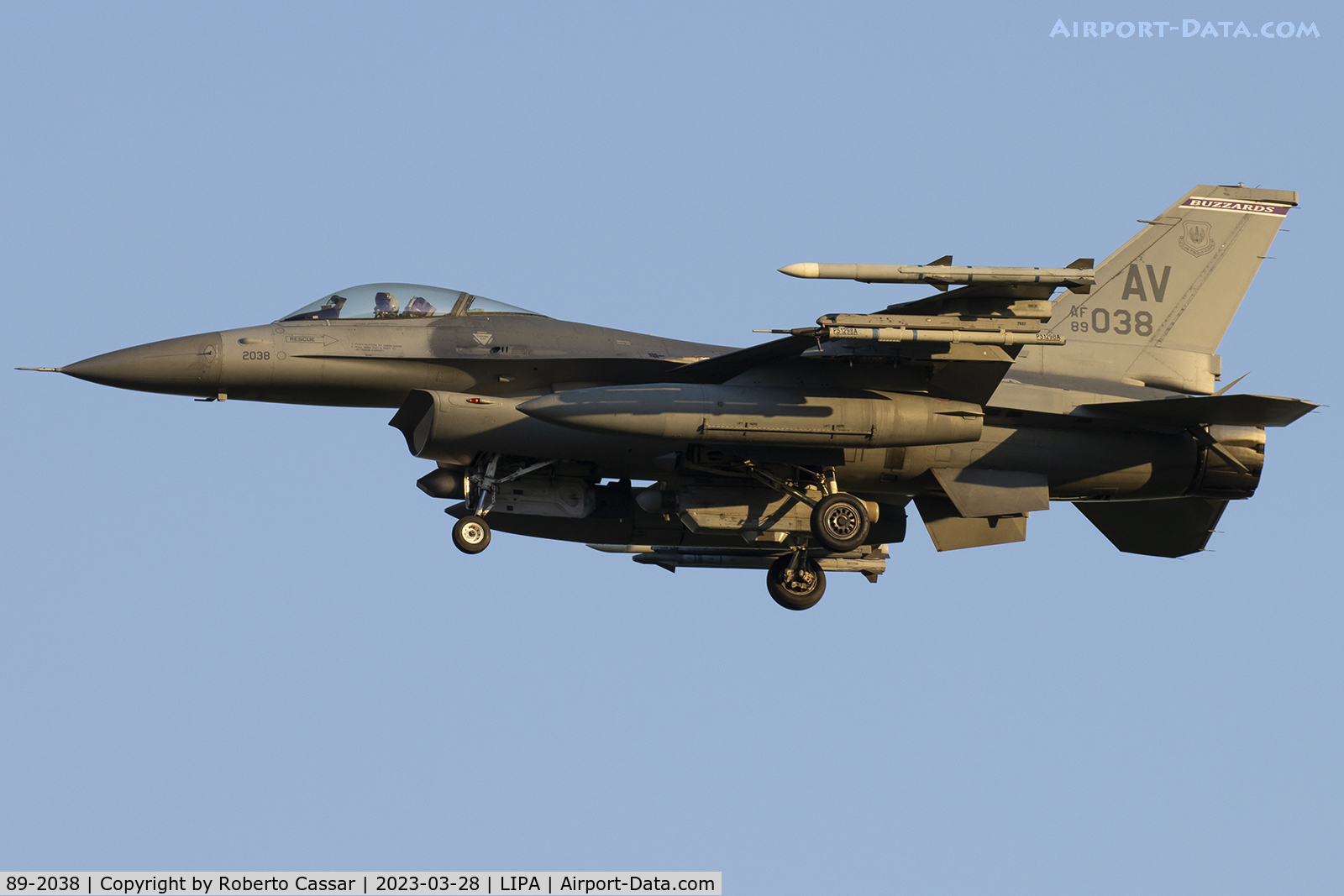 89-2038, 1989 General Dynamics F-16CG Night Falcon C/N 1C-191, Aviano 2023
