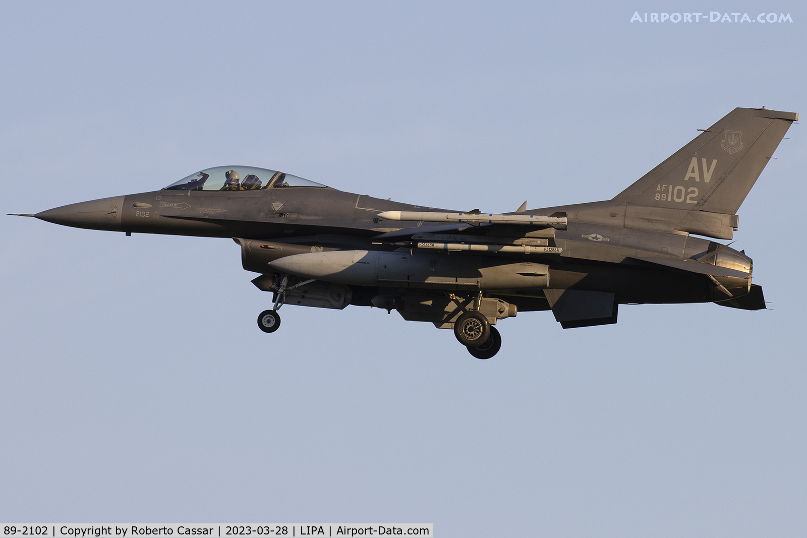 89-2102, 1989 General Dynamics F-16CG Night Falcon C/N 1C-255, Aviano 2023