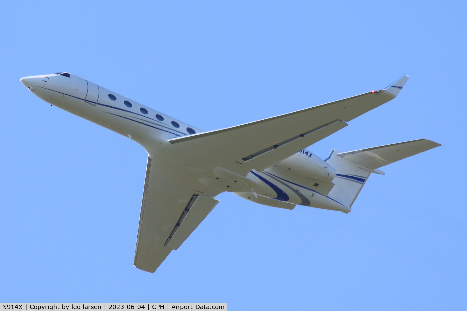 N914X, 2015 Gulfstream GV-SP G .550 C/N 5503, Copenhagen 4.6.2023 T/O R-22L