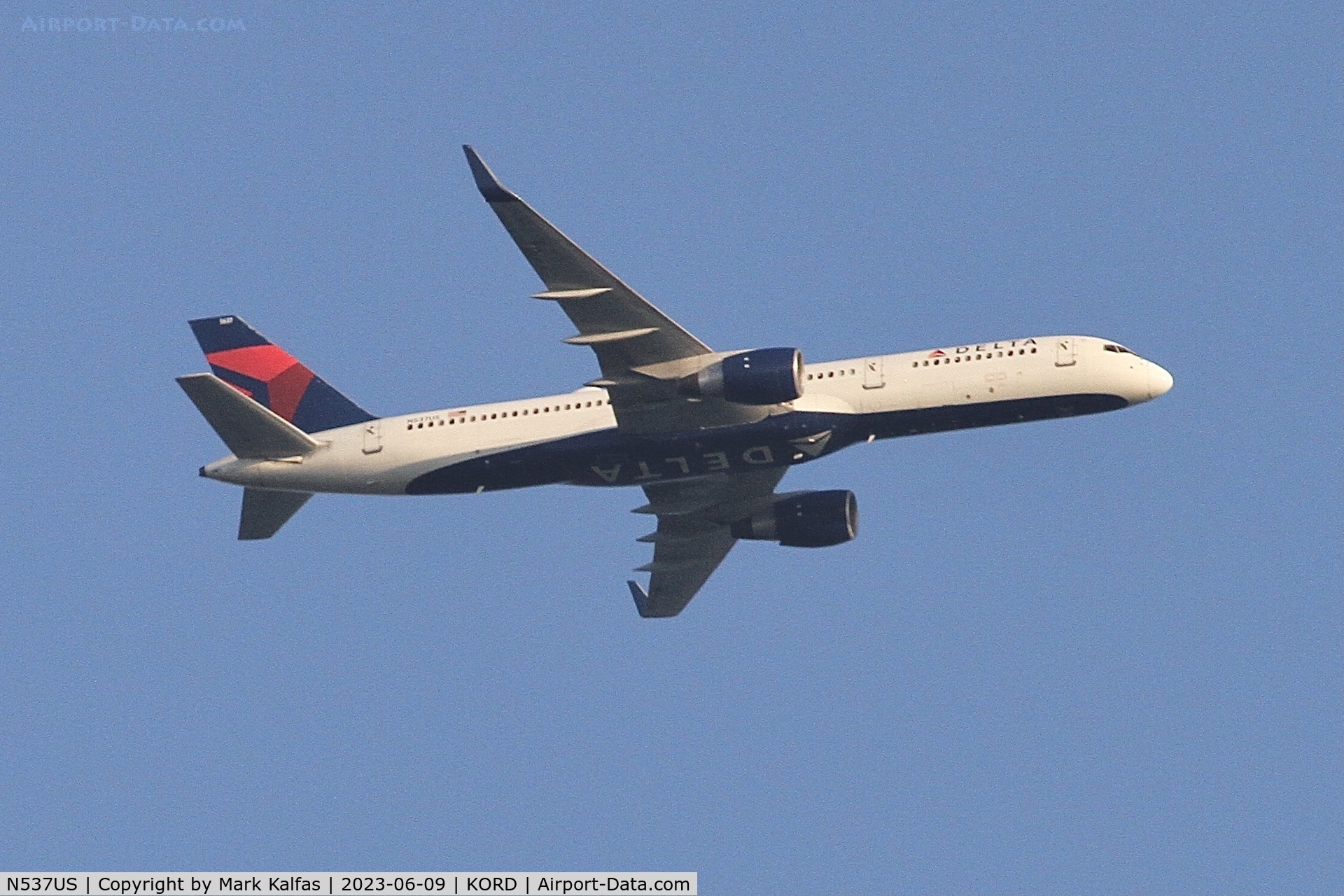 N537US, 1996 Boeing 757-251 C/N 26484, Delta Airlines B752 N537UA operating as DL2879 from ATL to ORD