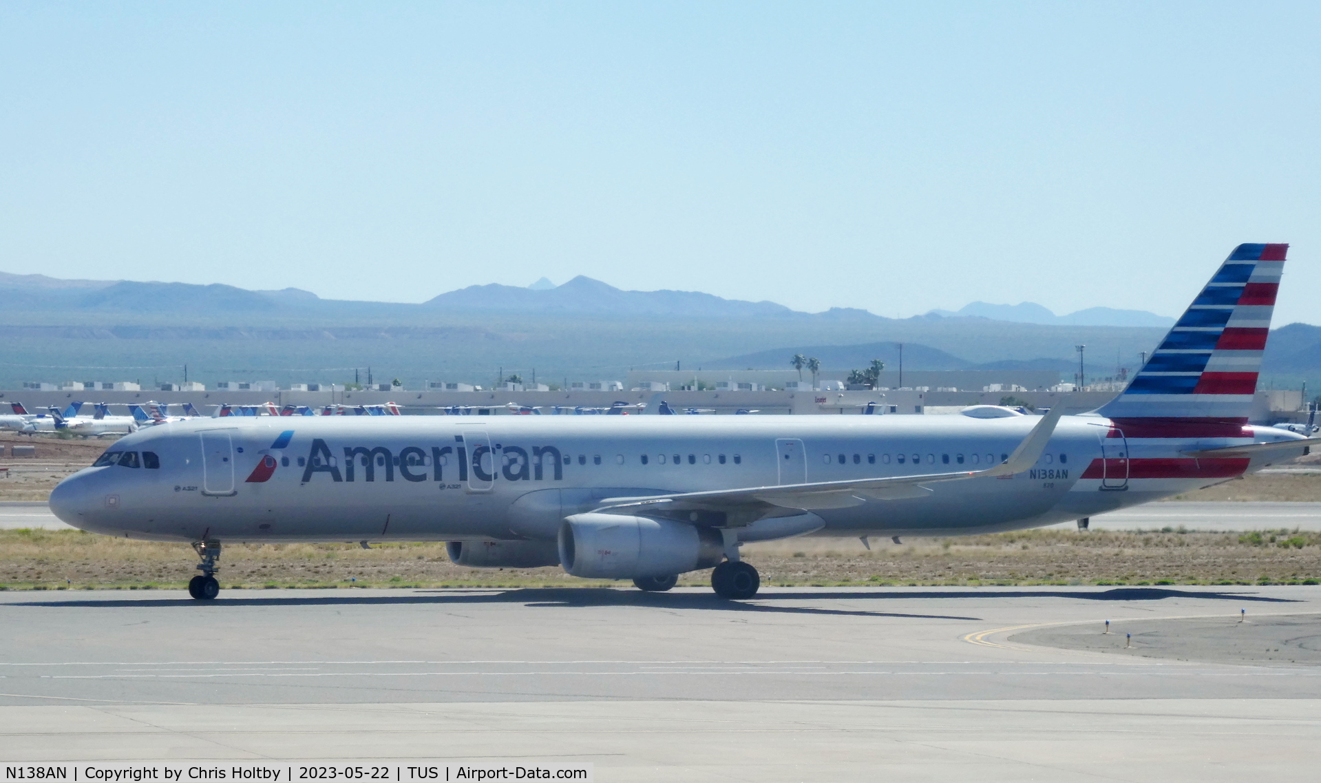 N138AN, 2015 Airbus A321-231 C/N 6650, Arriving at Tucson Int. Airport, Arizona