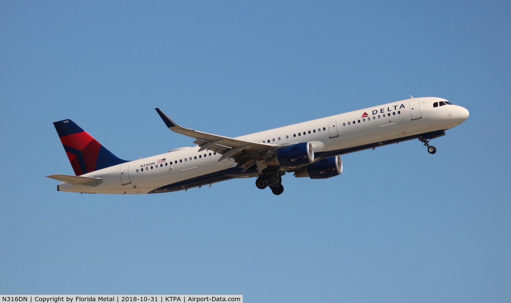 N316DN, 2017 Airbus A321-211 C/N 7327, DAL A321 zx TPA-DTW