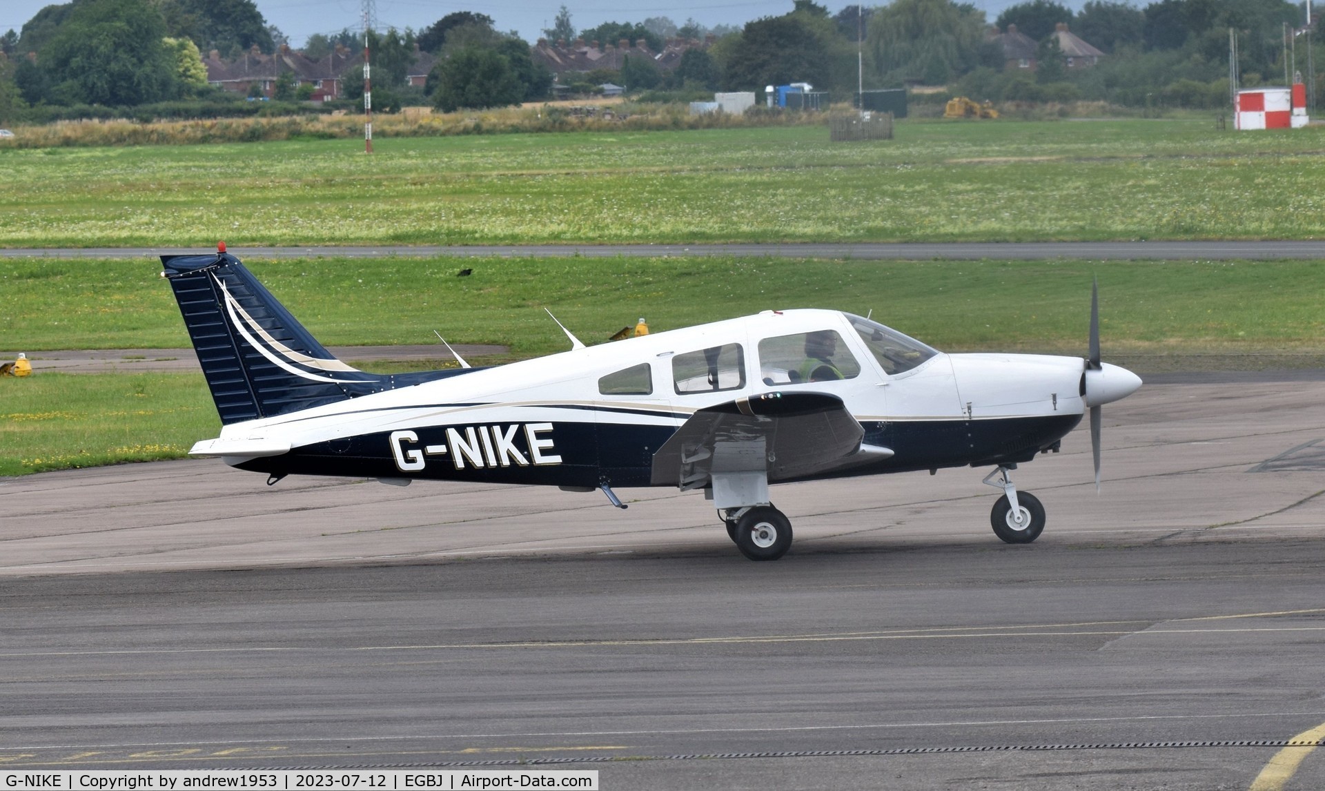G-NIKE, 1983 Piper PA-28-181 Cherokee Archer II C/N 28-8390086, G-NIKE at Gloucestershire Airport.