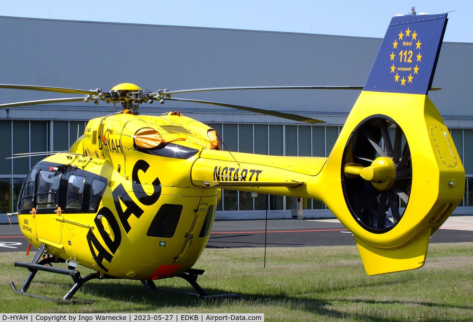 D-HYAH, 2016 Airbus Helicopters H-145 (BK-117D-2) C/N 20079, Airbus Helicopters H145T2 (BK-117D-2) EMS-helicopter of ADAC Luftrettung at Bonn-Hangelar airfield '2305