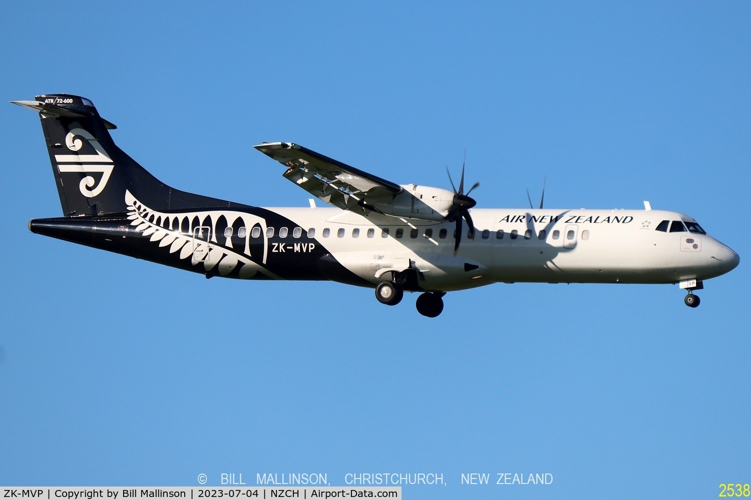 ZK-MVP, 2017 ATR 72-600 C/N 1444, NZ5785 from ROT
