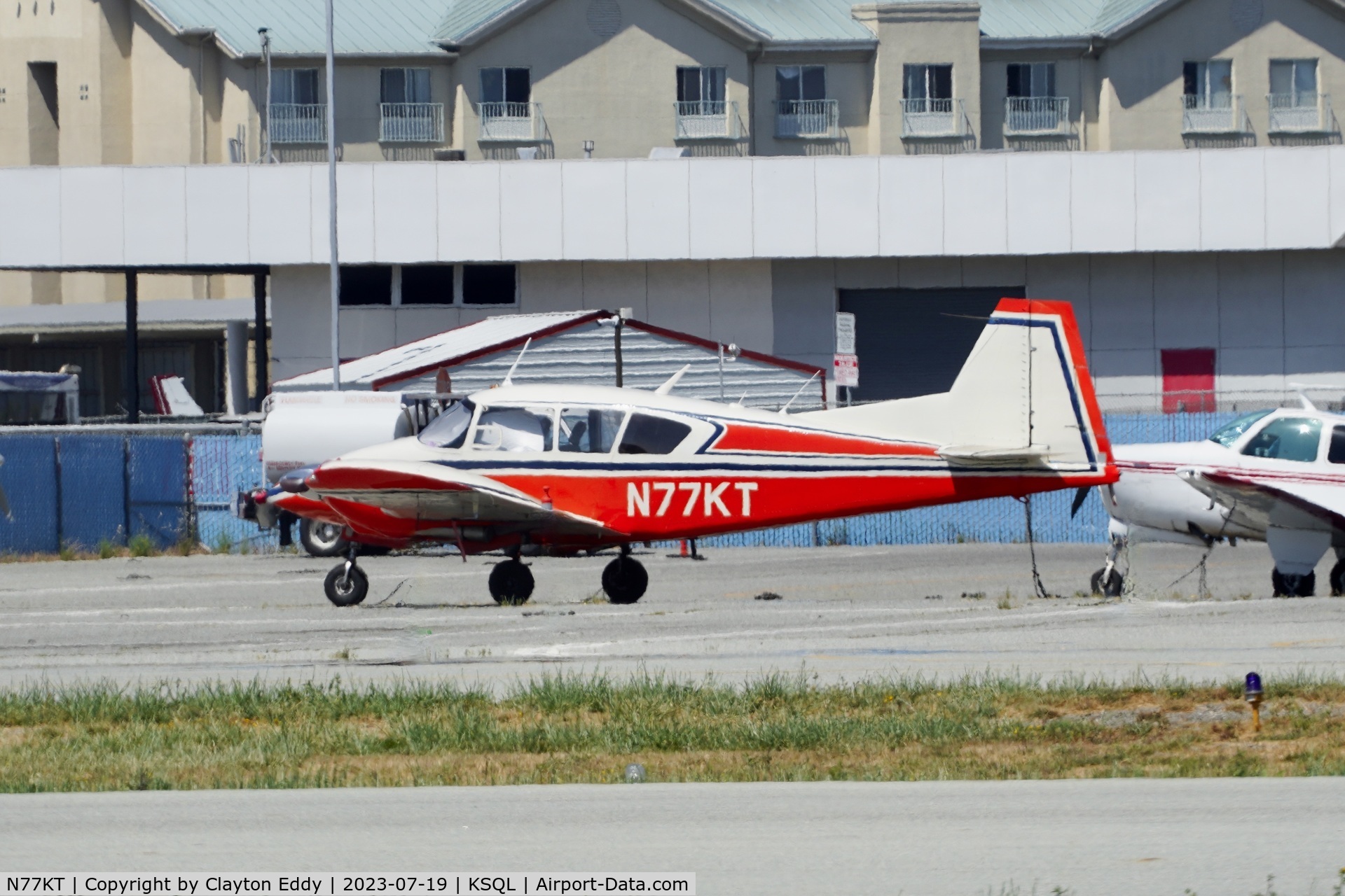N77KT, 1958 Piper PA-23-160 Apache C/N 23-1306, San Carlos Airport in California 2023.
