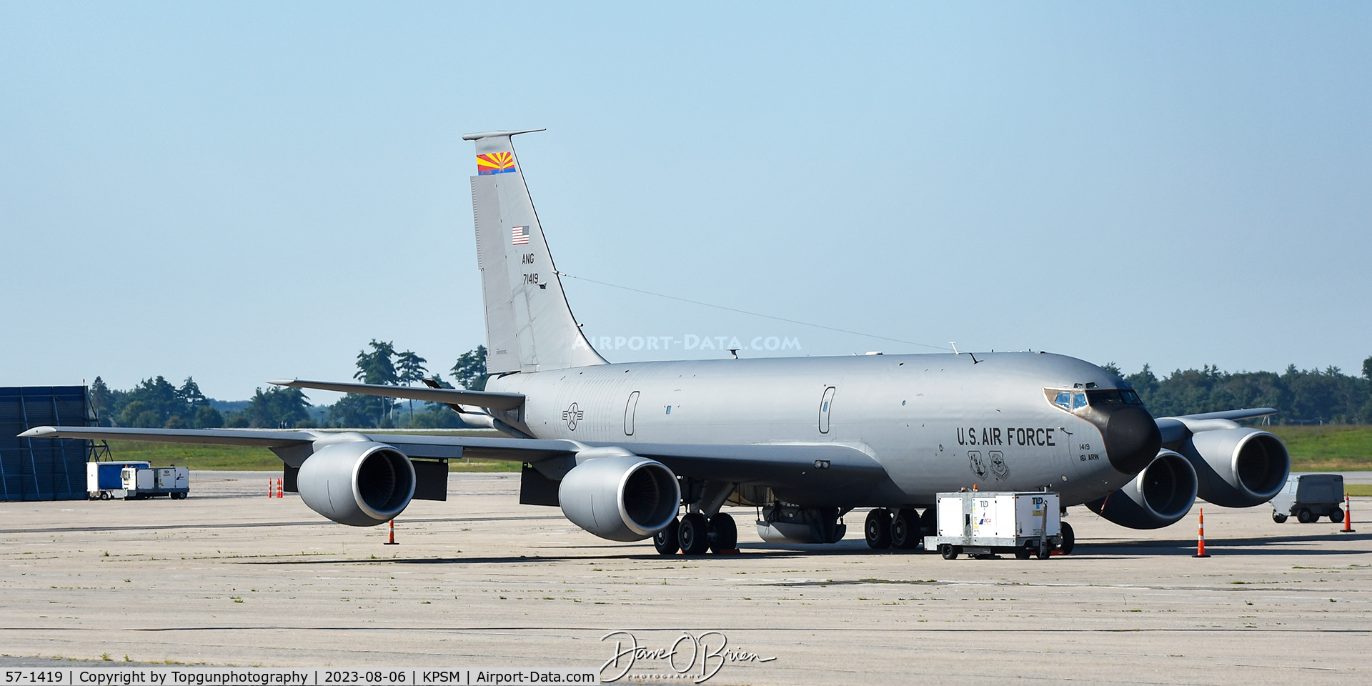 57-1419, 1957 Boeing KC-135R Stratotanker C/N 17490, This was the last KC-135R that left the 157th ARW as they transitioned to the KC-46A. It was transferred over to the AZ ANG on 3/24/2019.