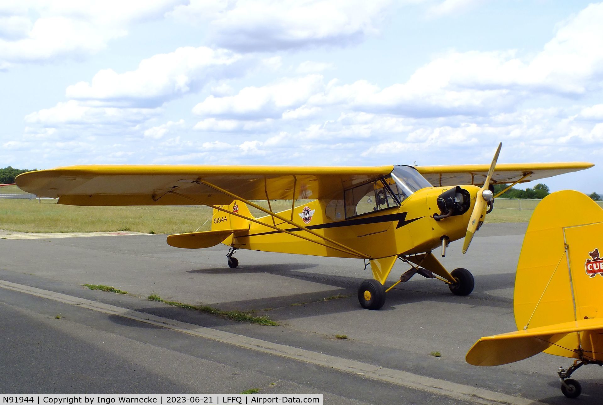 N91944, Piper J3C-65 Cub C/N 18445, Piper J3C-65 Cub at the Musee Volant Salis/Aero Vintage Academy, Cerny