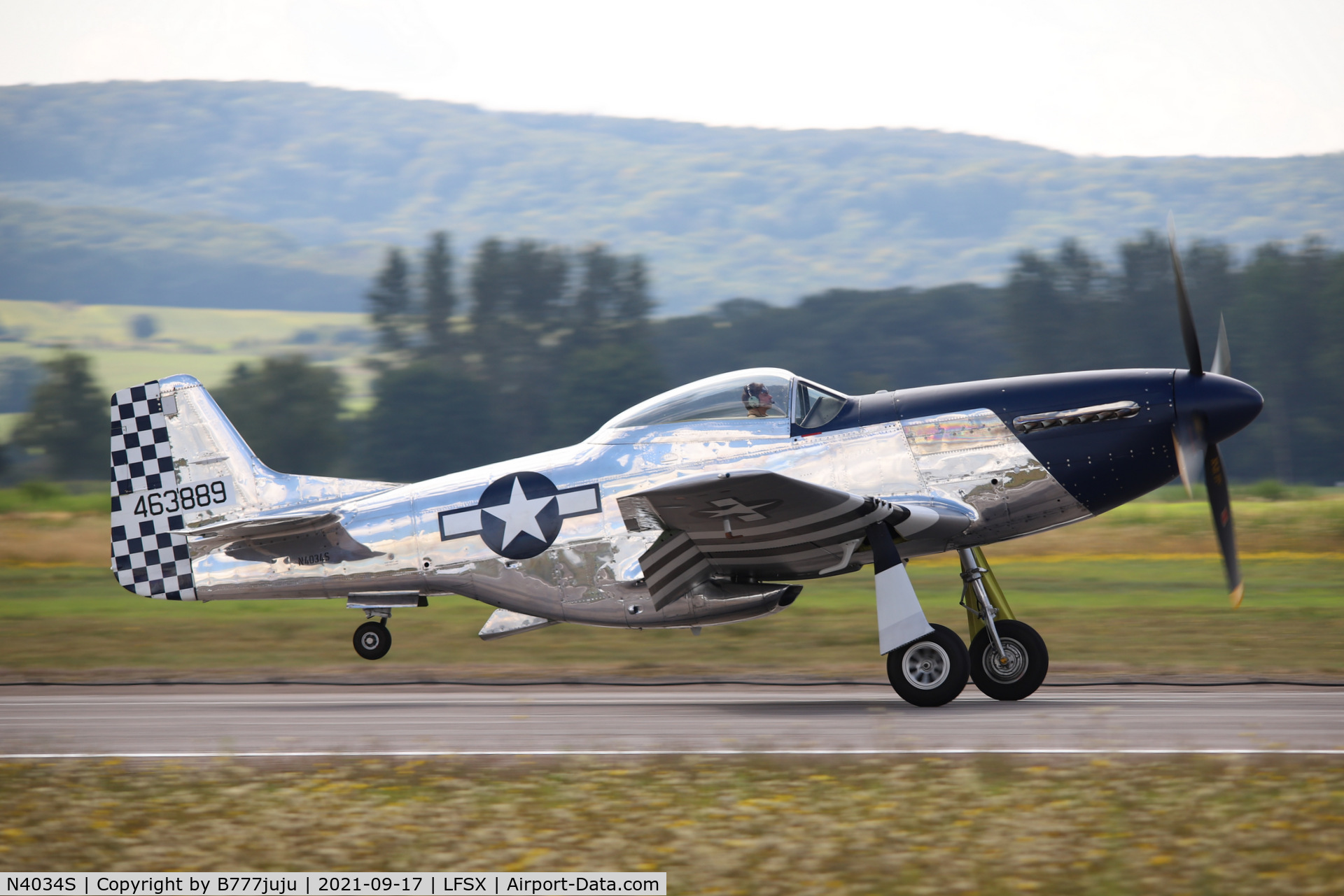 N4034S, 1944 North American P-51D Mustang C/N 122-31615 (44-63889), during Luxeuil Airshow 2021