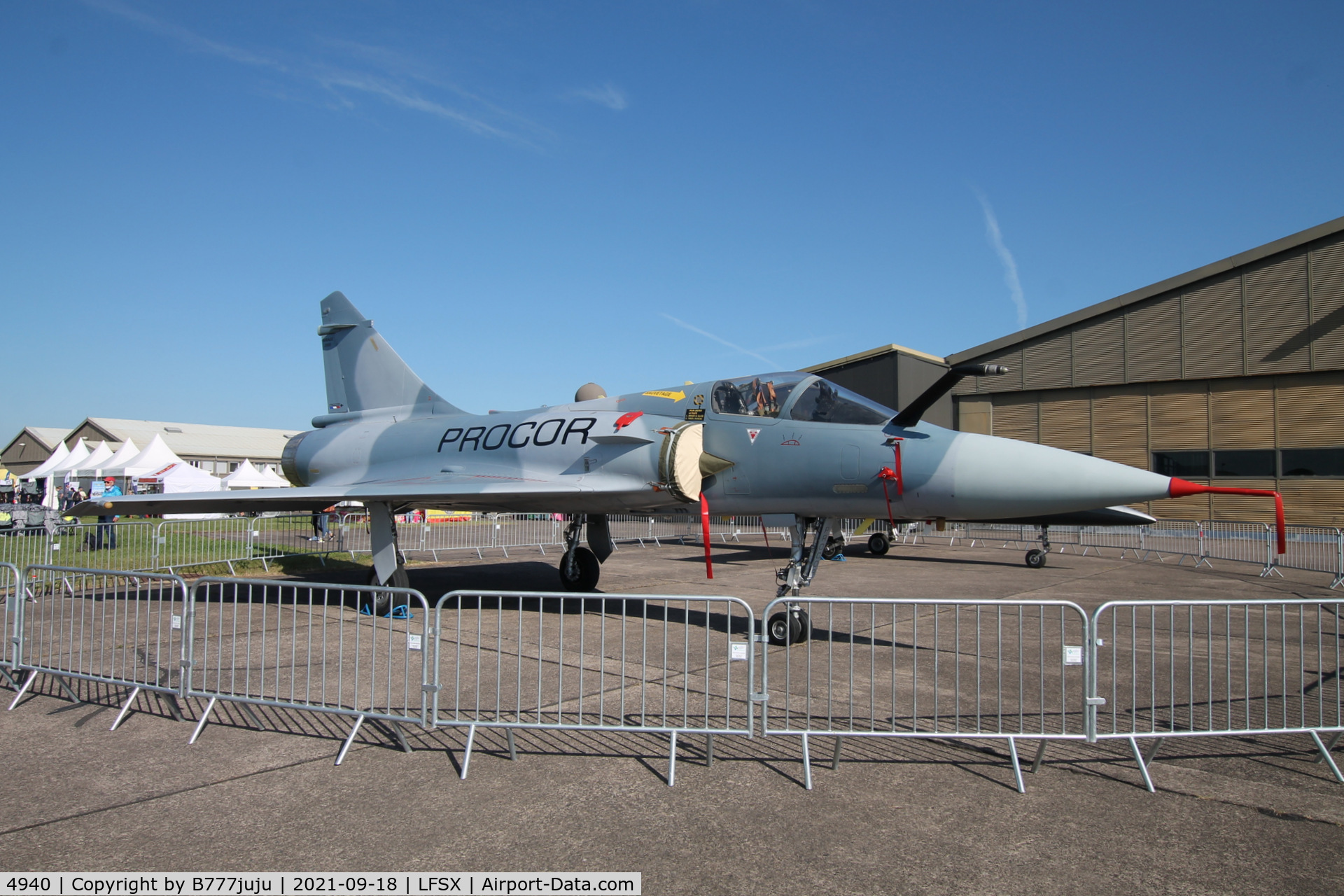 4940, Dassault Mirage F-2000C C/N 78, during Luxeuil Air Show 2021
aquire by PROCOR for Red Air Training but never flight due to no engigne overhall
sold to India for spare part