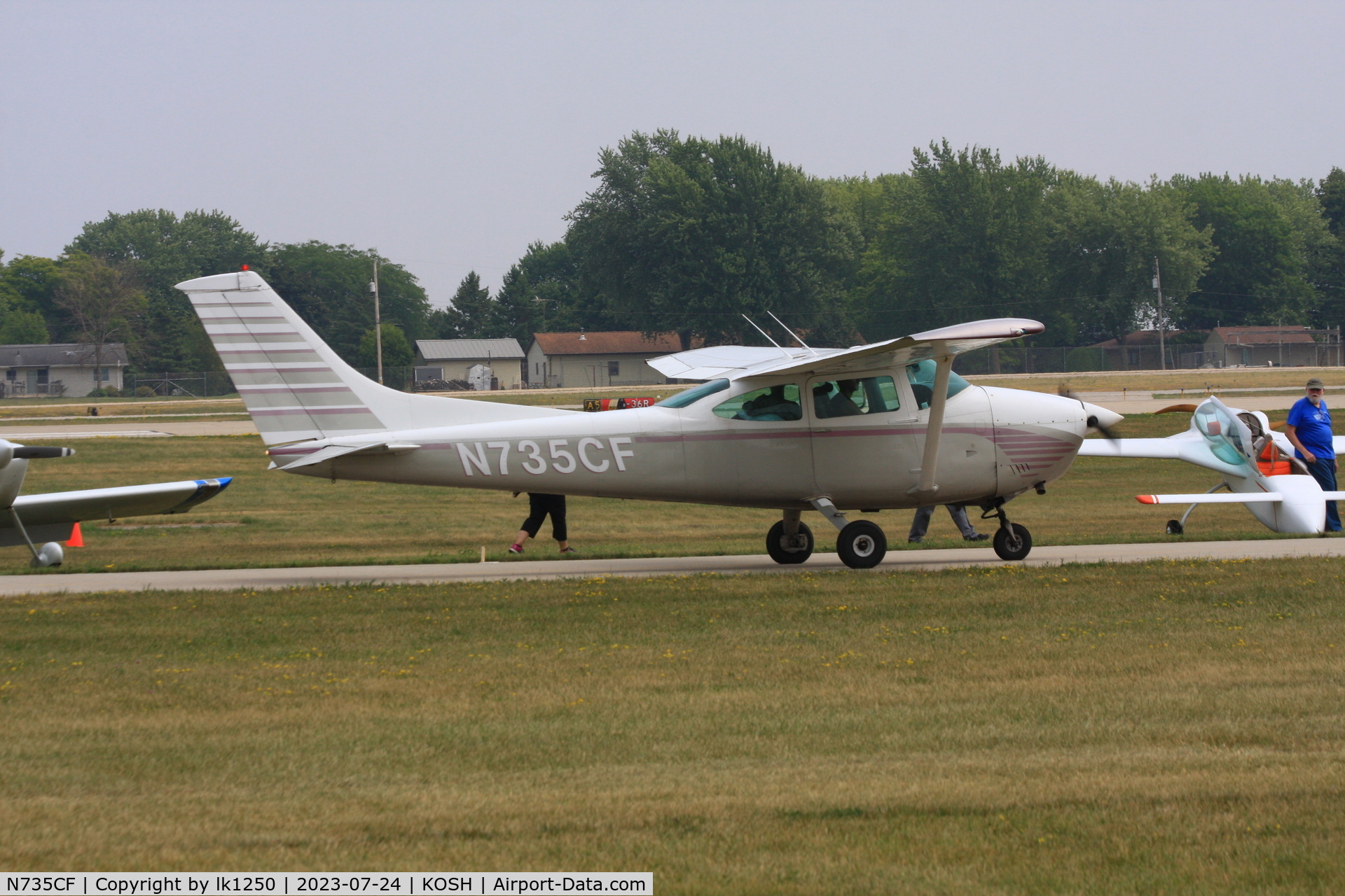 N735CF, 1976 Cessna 182Q Skylane C/N 18265313, This Cessna Skylane arrives at EAA AirVenture 2023.