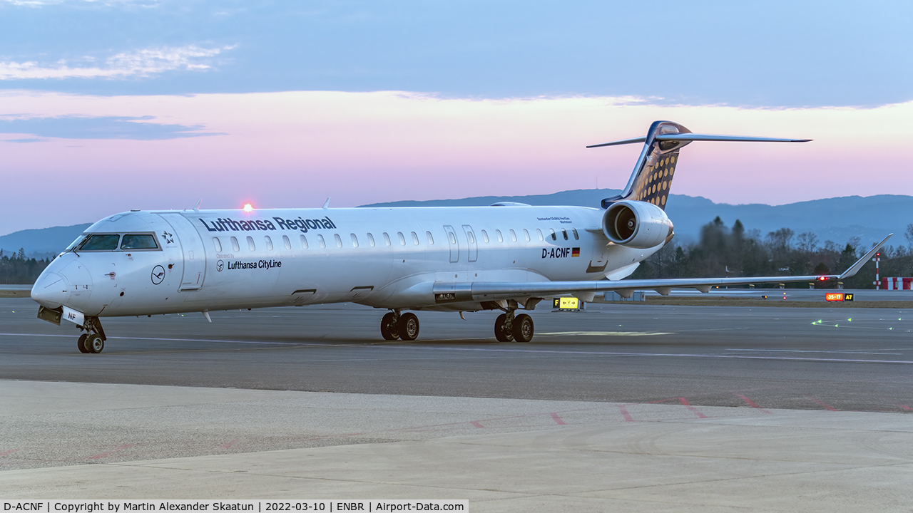 D-ACNF, 2009 Bombardier CRJ-900 (CL-600-2D24) C/N 15243, Taxying in to parking.